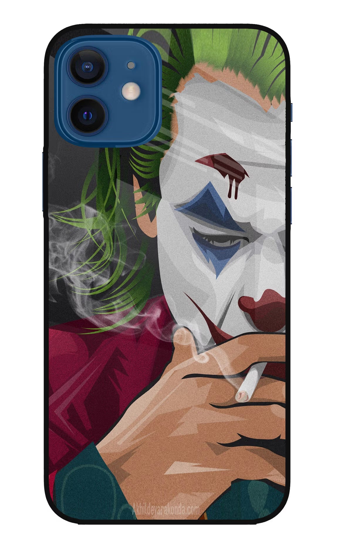 Joker Smoking iPhone 12 Glass Case - Joker Smoking iPhone 12 Glass Case Joker Smoking iPhone 12 Glass Case