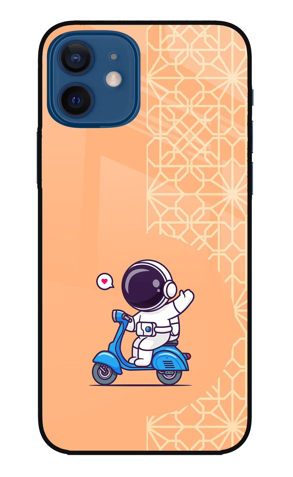 Cute Astronaut Riding iPhone 12 Glass Case - Cute Astronaut Riding iPhone 12 Glass Case Cute Astronaut Riding iPhone 12 Glass Case