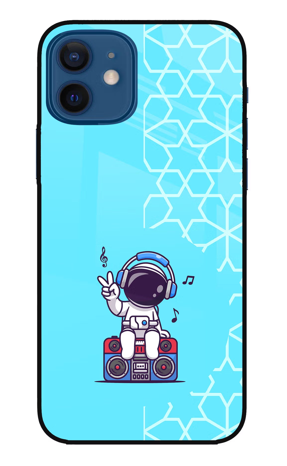 Cute Astronaut Chilling iPhone 12 Glass Case - Cute Astronaut Chilling iPhone 12 Glass Case Cute Astronaut Chilling iPhone 12 Glass Case