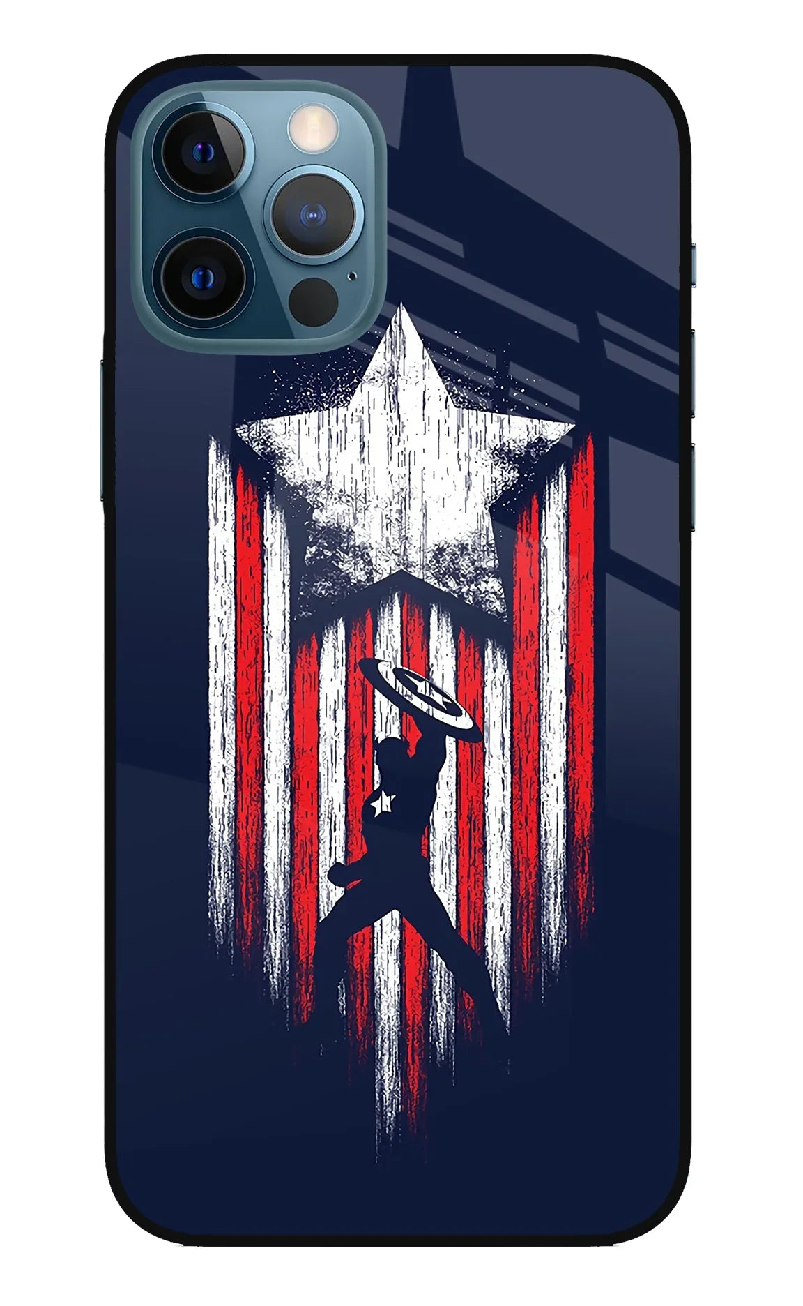 Captain America Marvel Art iPhone 12 Pro Glass Case - Captain America Marvel Art iPhone 12 Pro Glass Case Captain America Marvel Art iPhone 12 Pro Glass Case