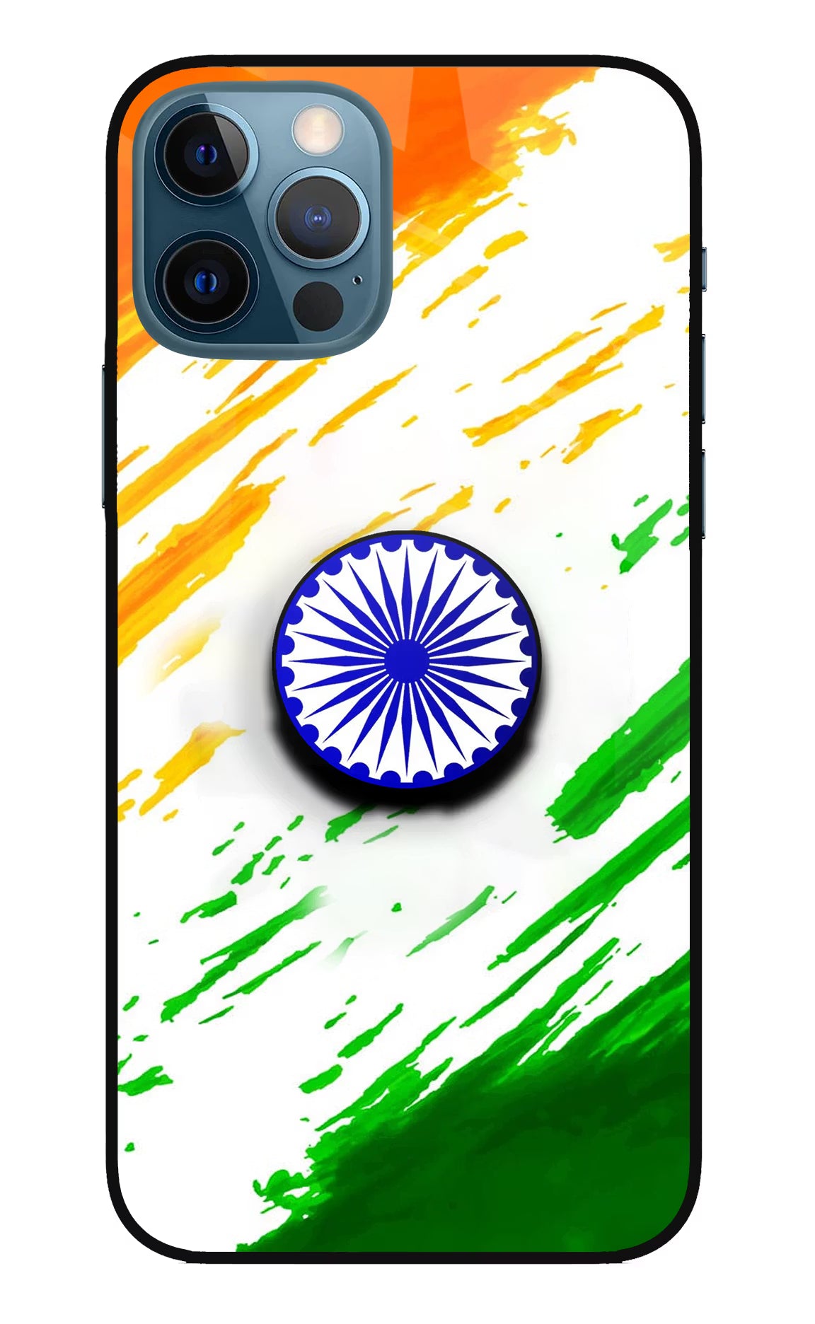 Indian Flag Ashoka Chakra iPhone 12 Pro Glass Case - Indian Flag Ashoka Chakra iPhone 12 Pro Glass Case Indian Flag Ashoka Chakra iPhone 12 Pro Glass Case