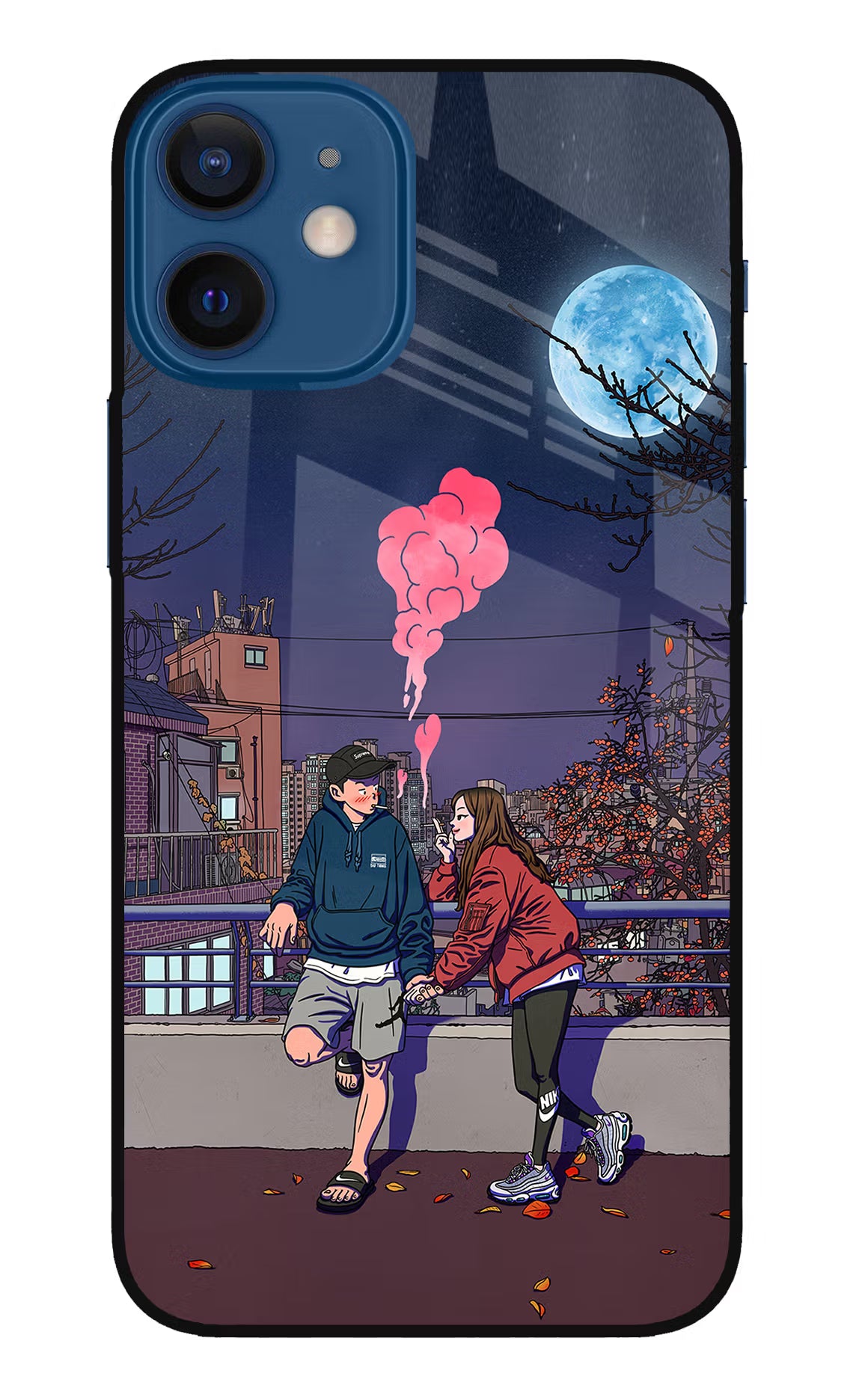 Chilling Couple iPhone 12 Mini Glass Case - Chilling Couple iPhone 12 Mini Glass Case Chilling Couple iPhone 12 Mini Glass Case