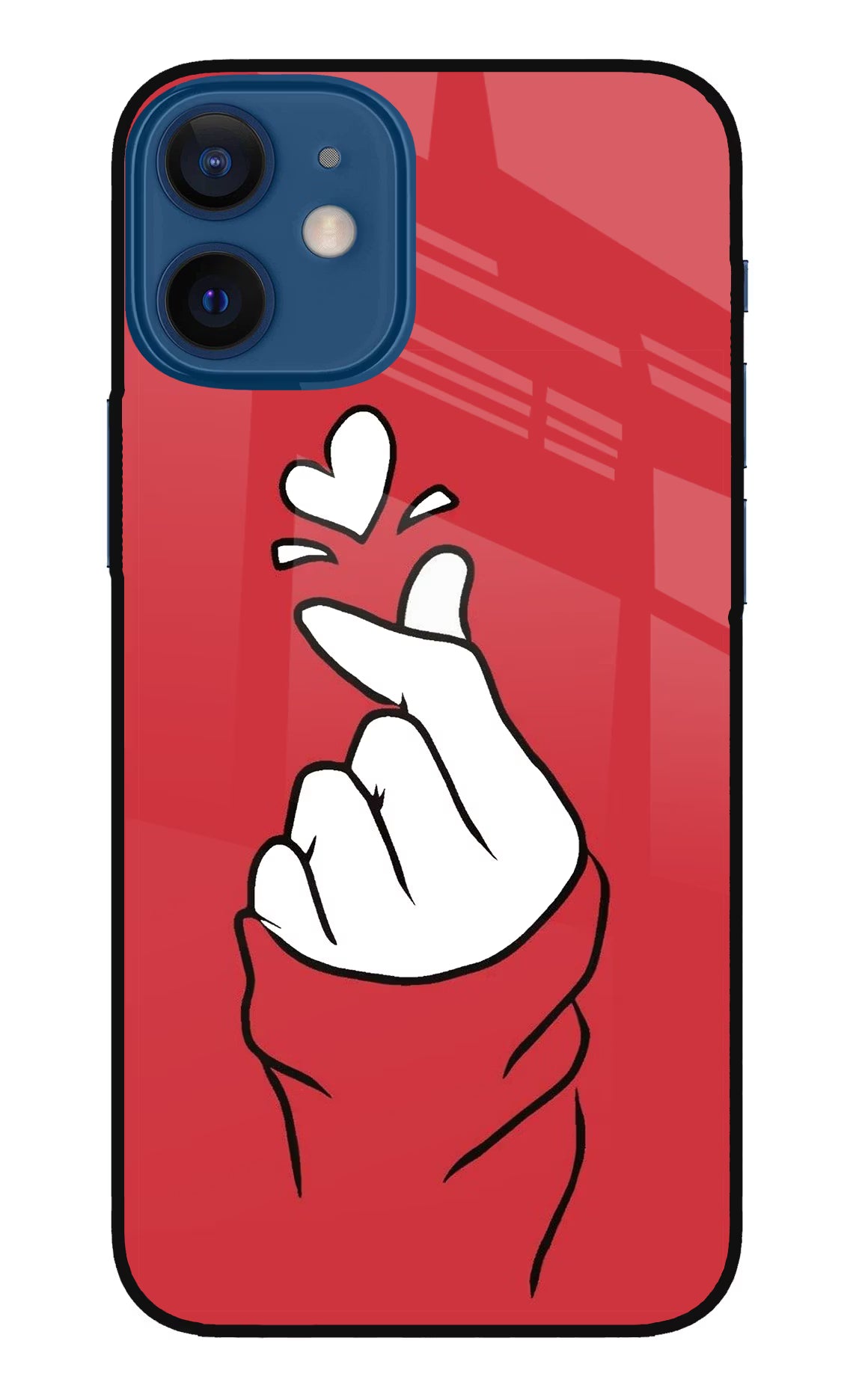 Korean Love Sign iPhone 12 Mini Glass Case - Korean Love Sign iPhone 12 Mini Glass Case Korean Love Sign iPhone 12 Mini Glass Case