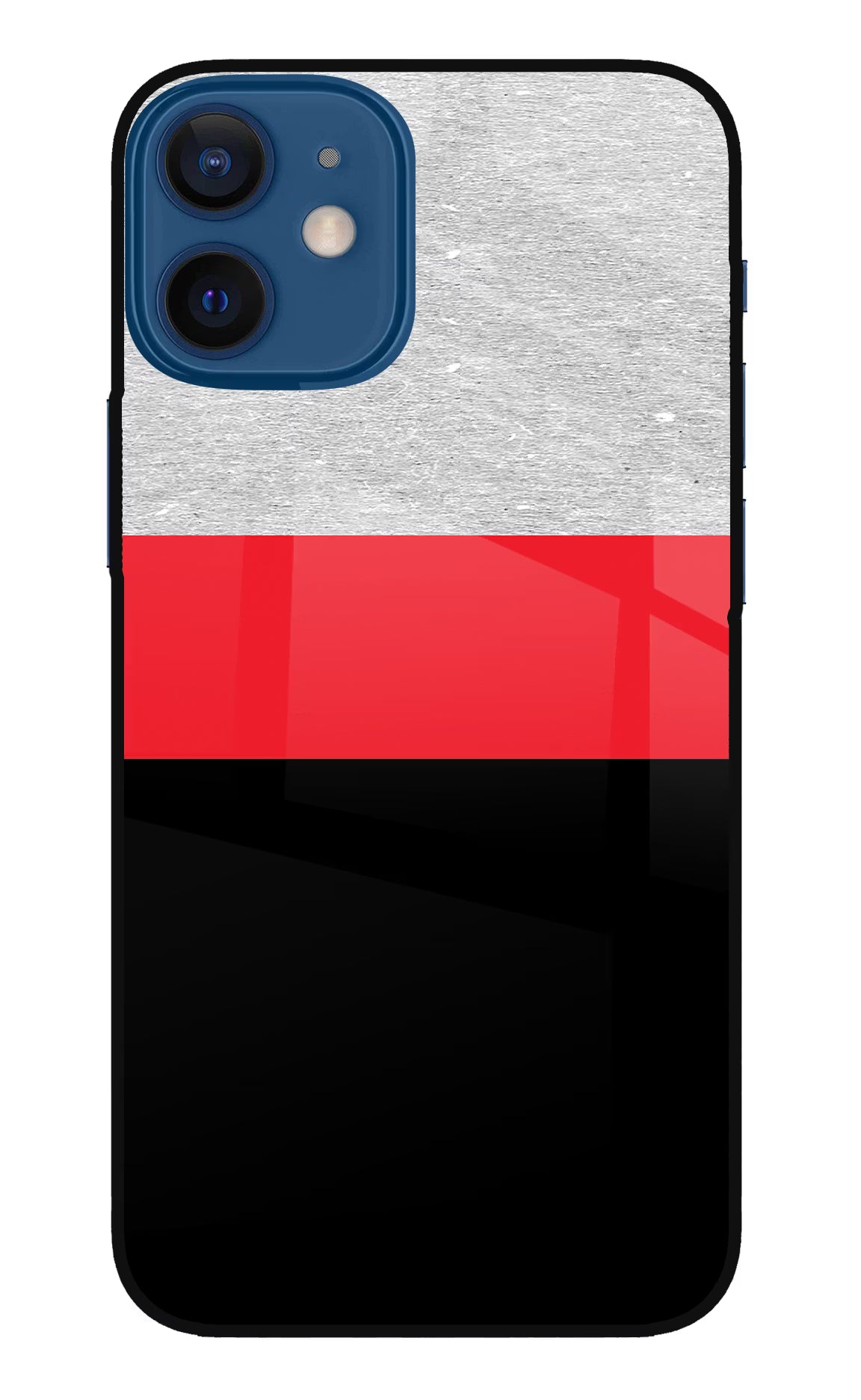 Tri Color Pattern iPhone 12 Mini Glass Case - Tri Color Pattern iPhone 12 Mini Glass Case Tri Color Pattern iPhone 12 Mini Glass Case