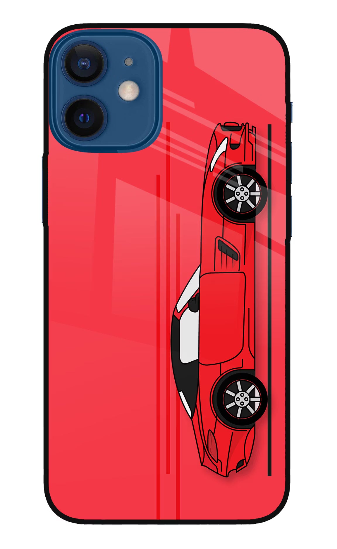 Red Velocity iPhone 12 Mini Glass Case - Red Velocity iPhone 12 Mini Glass Case Red Velocity iPhone 12 Mini Glass Case