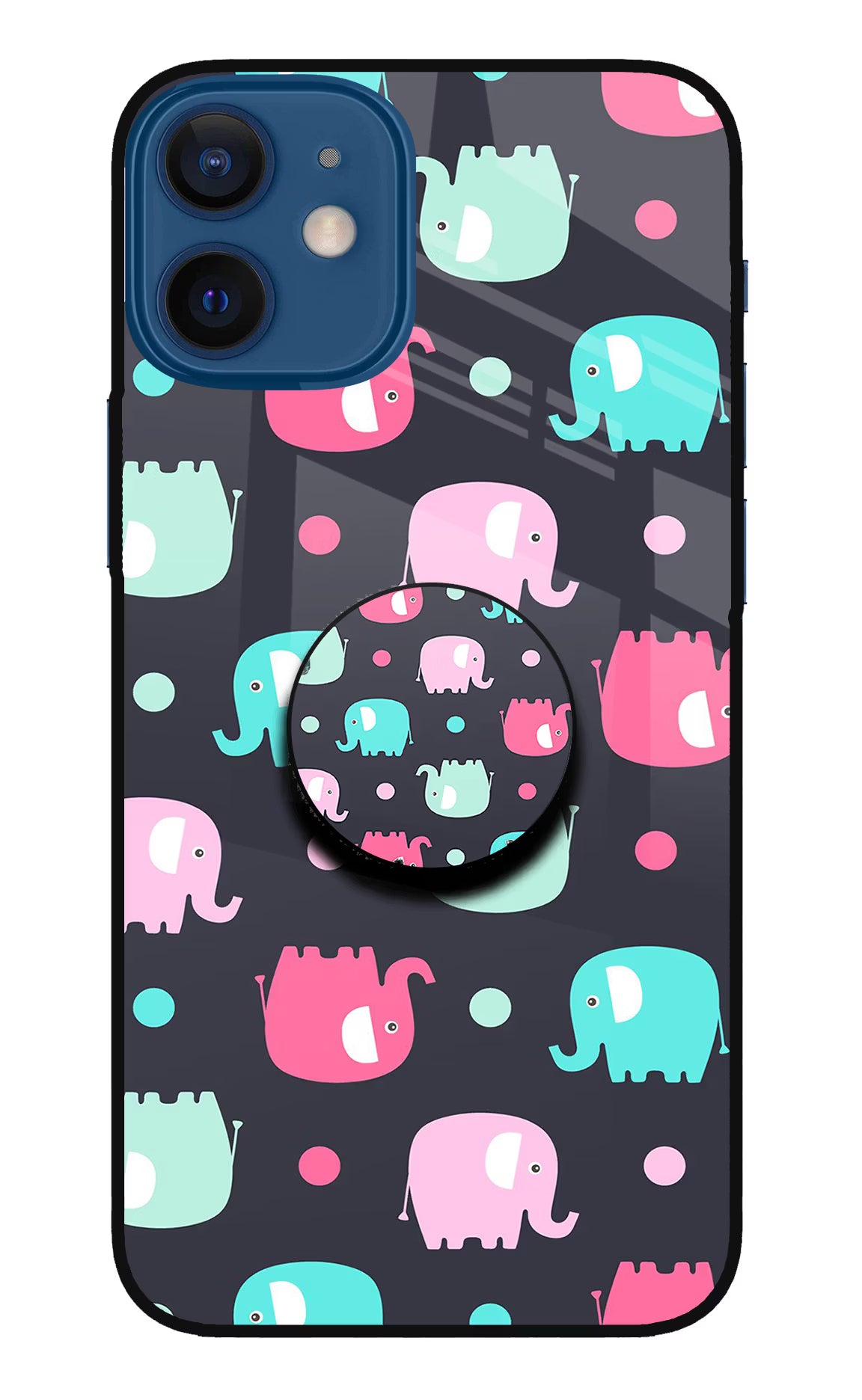 Baby Elephants iPhone 12 Mini Glass Case - Baby Elephants iPhone 12 Mini Glass Case Baby Elephants iPhone 12 Mini Glass Case