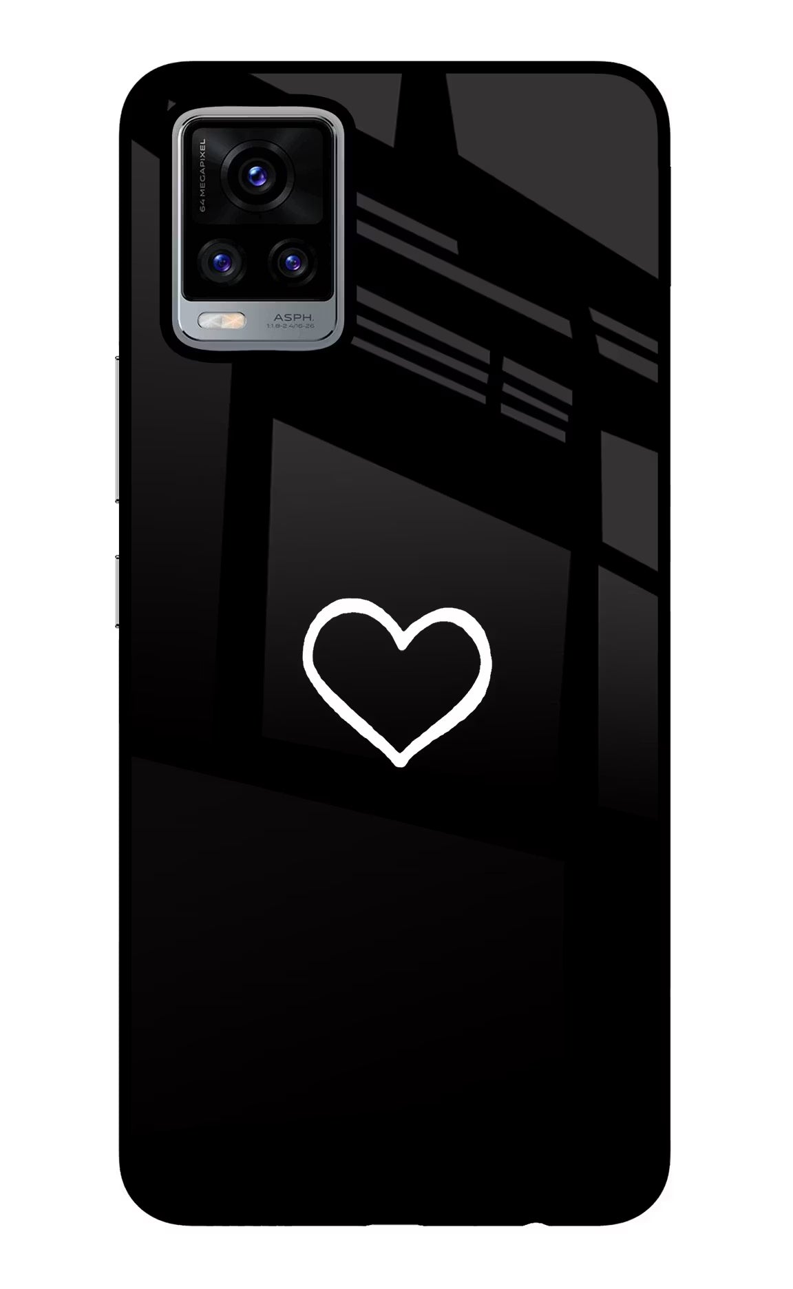 Heart Vivo V20 Glass Case - Heart Vivo V20 Glass Case Heart Vivo V20 Glass Case