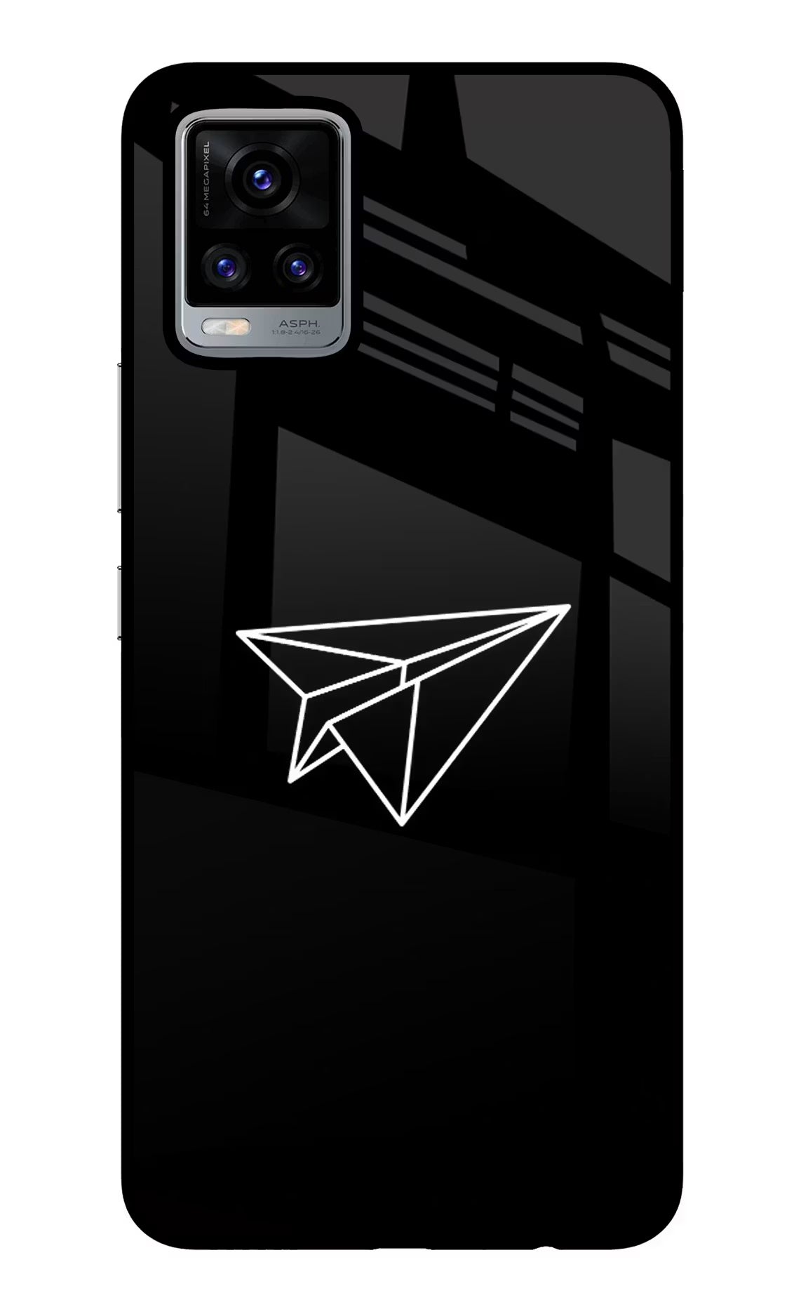 Paper Plane White Vivo V20 Glass Case - Paper Plane White Vivo V20 Glass Case Paper Plane White Vivo V20 Glass Case
