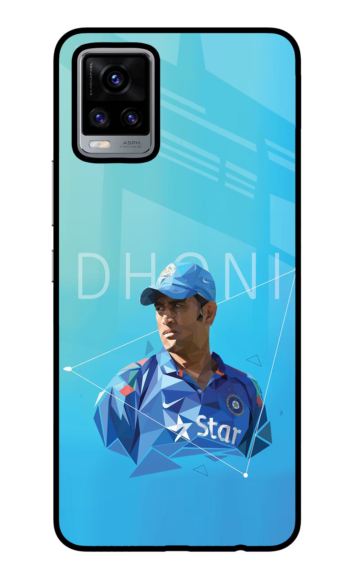 Dhoni Artwork Vivo V20 Glass Case - Dhoni Artwork Vivo V20 Glass Case Dhoni Artwork Vivo V20 Glass Case