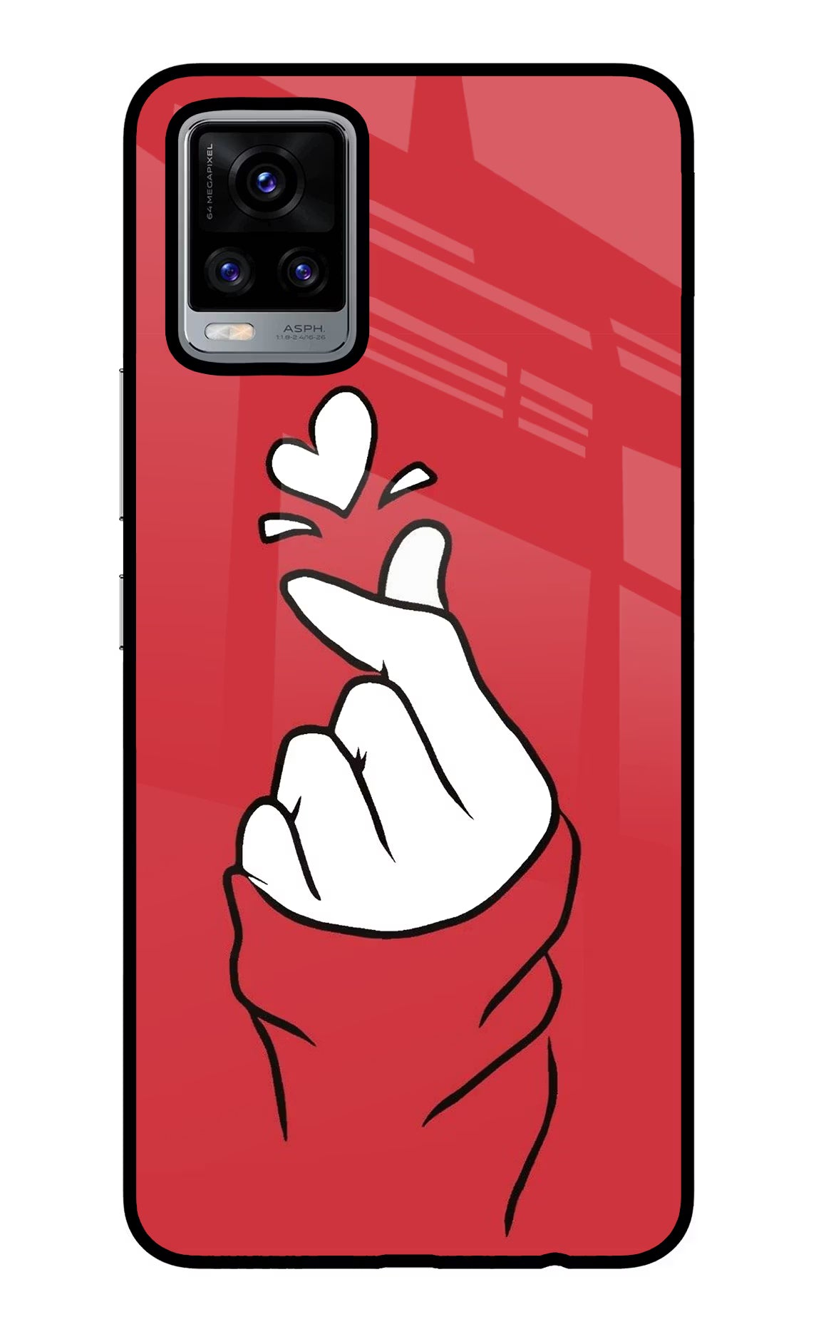 Korean Love Sign Vivo V20 Glass Case - Korean Love Sign Vivo V20 Glass Case Korean Love Sign Vivo V20 Glass Case