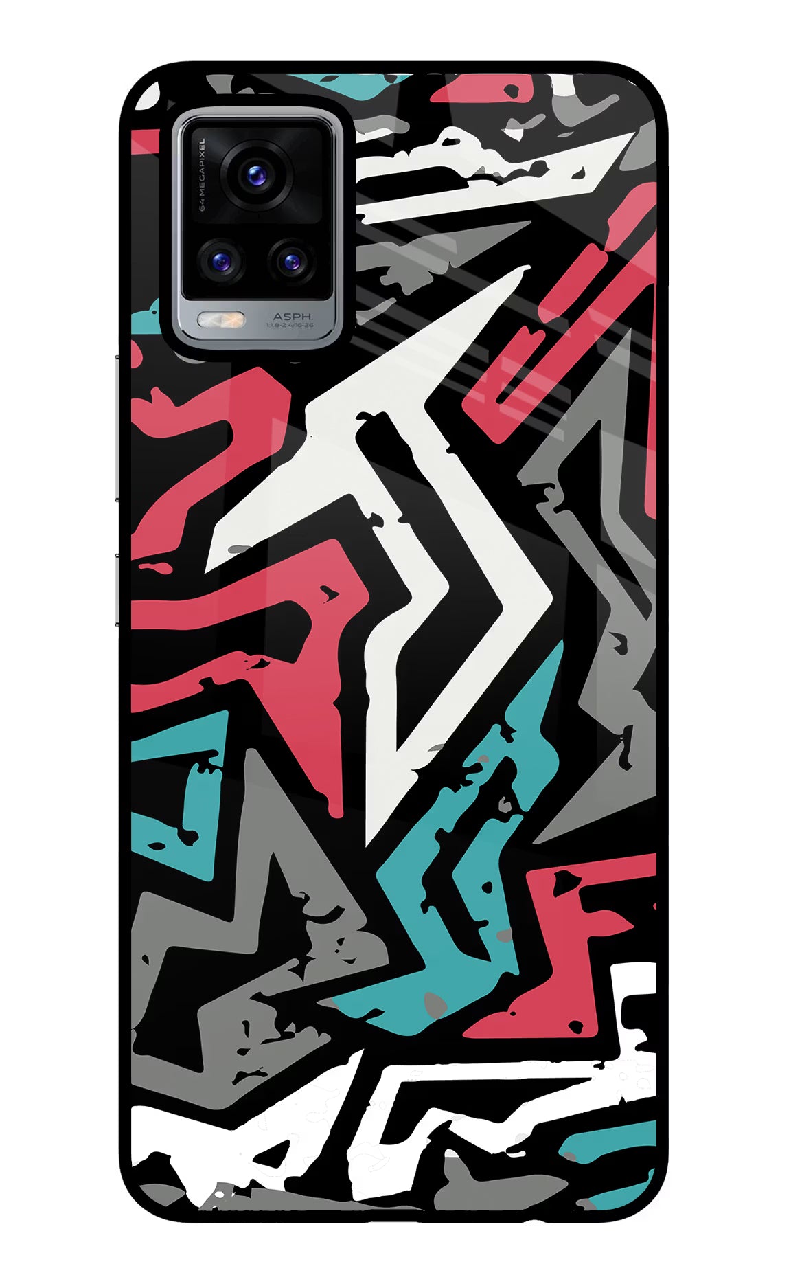Geometric Graffiti Vivo V20 Glass Case - Geometric Graffiti Vivo V20 Glass Case Geometric Graffiti Vivo V20 Glass Case