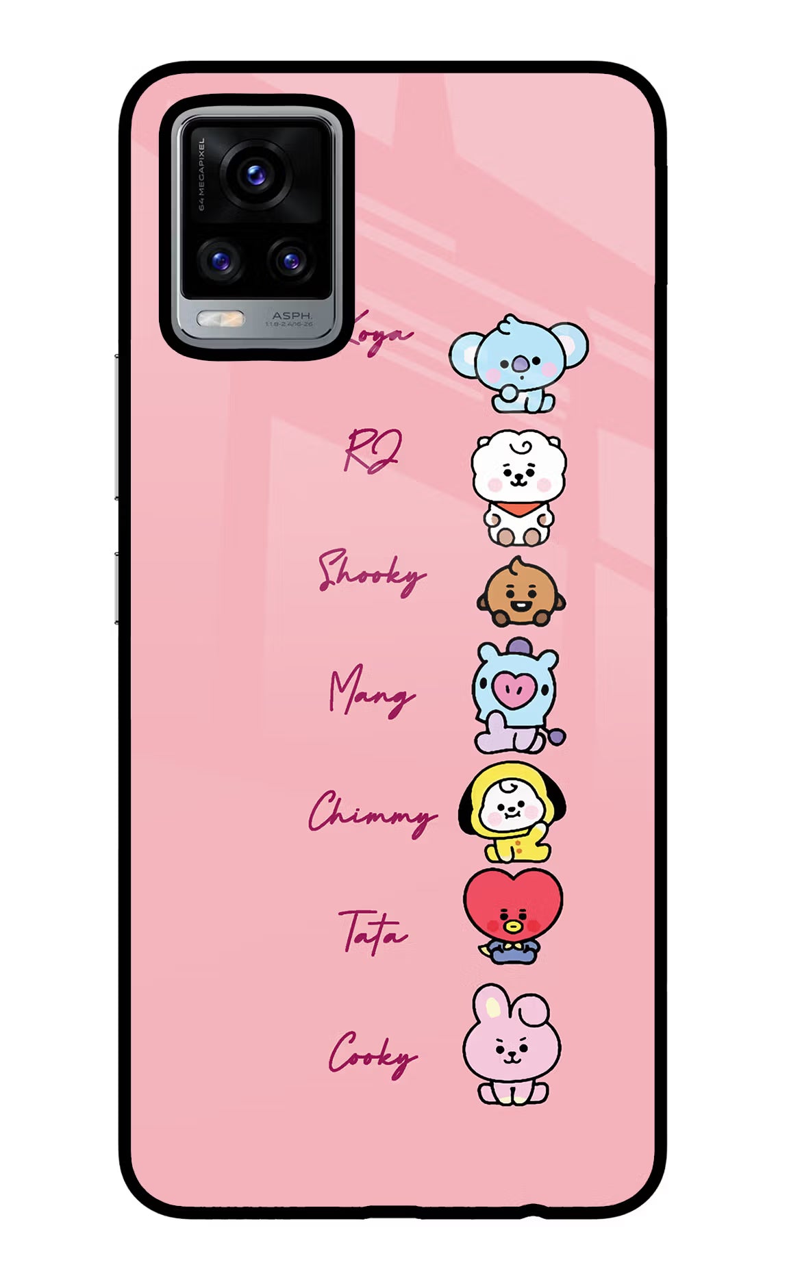BTS names Vivo V20 Glass Case - BTS names Vivo V20 Glass Case BTS names Vivo V20 Glass Case