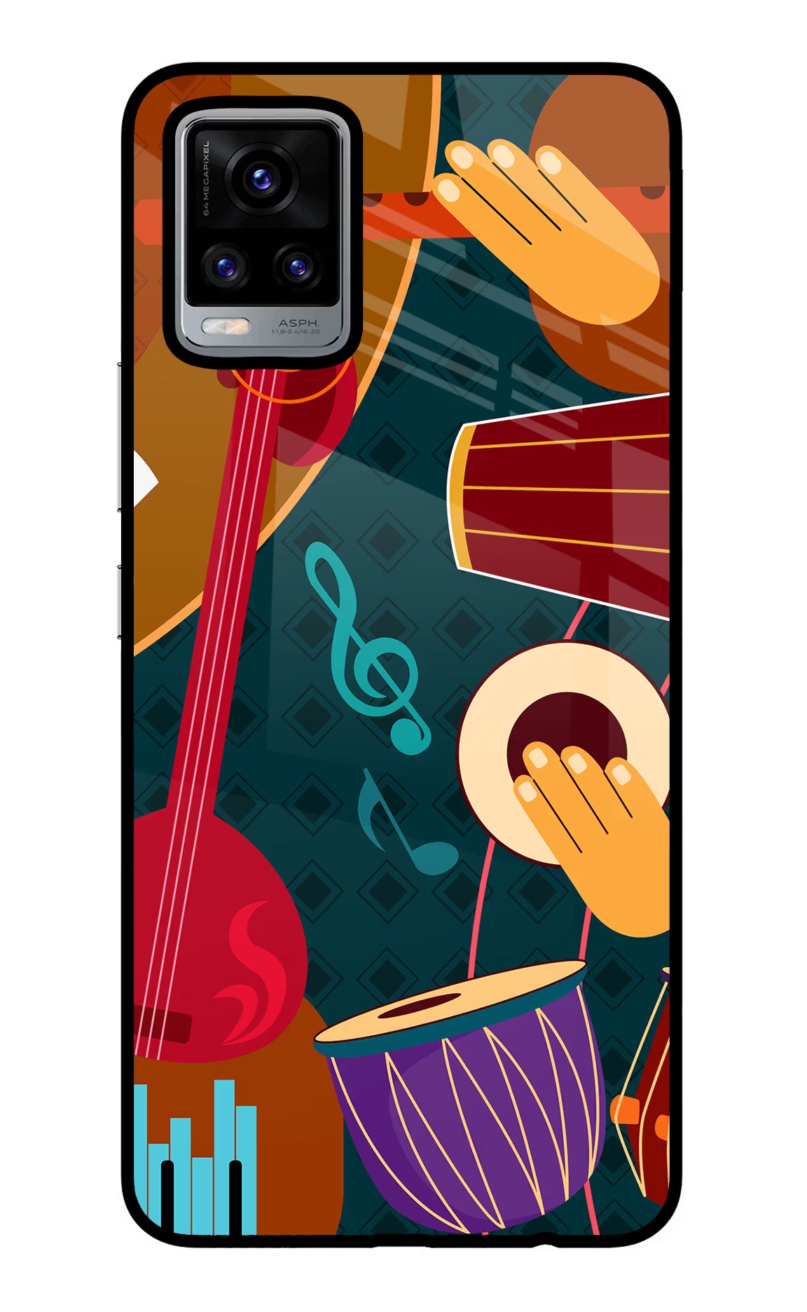 Music Instrument Vivo V20 Glass Case - Music Instrument Vivo V20 Glass Case Music Instrument Vivo V20 Glass Case