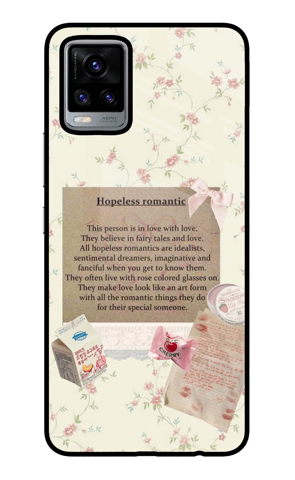 Hopeless Romantic Vivo V20 Glass Case - Hopeless Romantic Vivo V20 Glass Case Hopeless Romantic Vivo V20 Glass Case