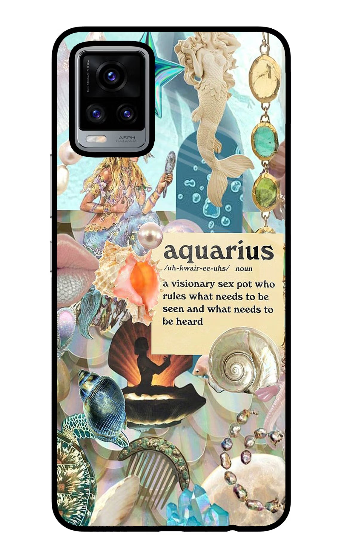 Aquarius Zodiac Vivo V20 Glass Case - Aquarius Zodiac Vivo V20 Glass Case Aquarius Zodiac Vivo V20 Glass Case