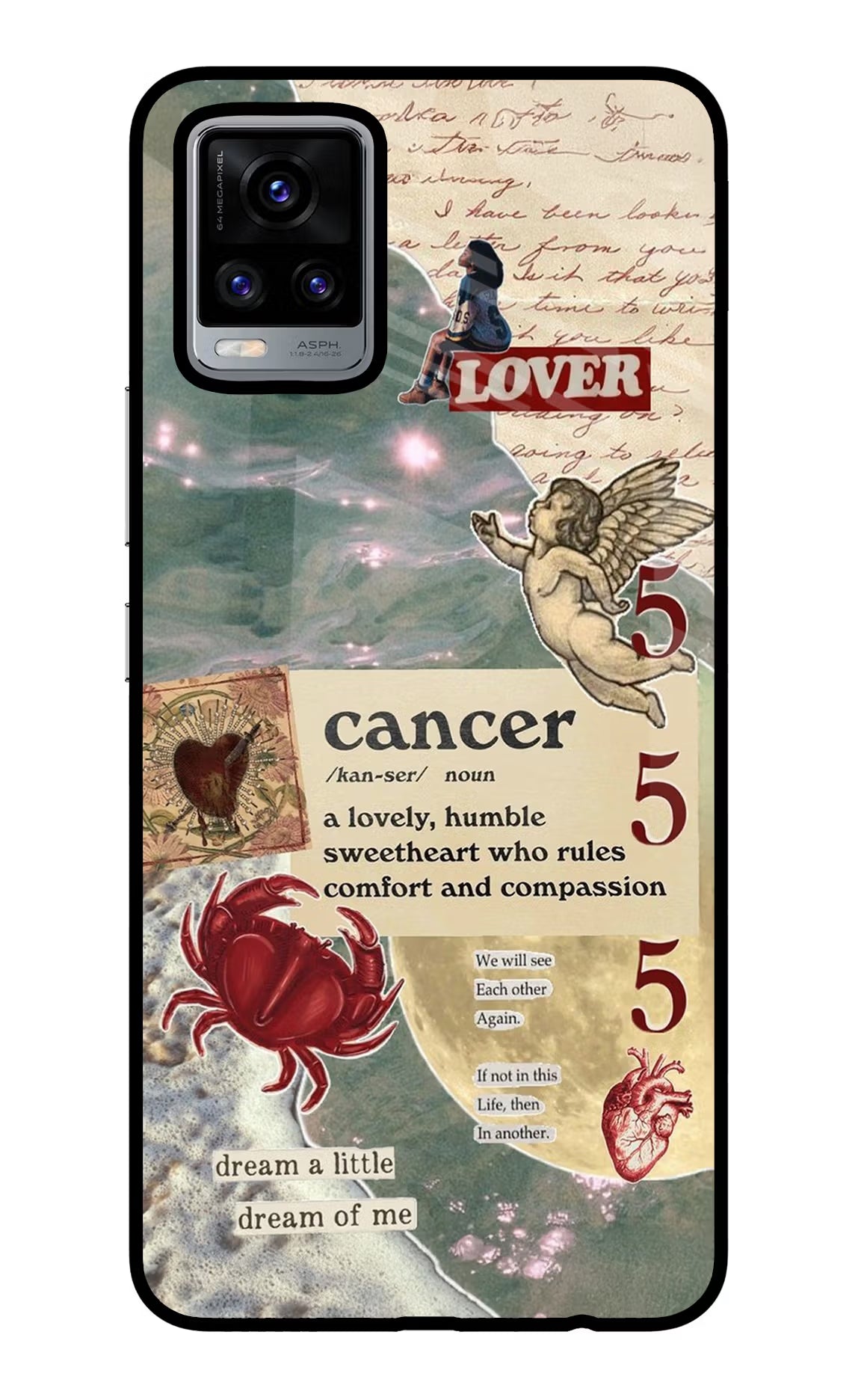 Cancer Zodiac Vivo V20 Glass Case - Cancer Zodiac Vivo V20 Glass Case Cancer Zodiac Vivo V20 Glass Case