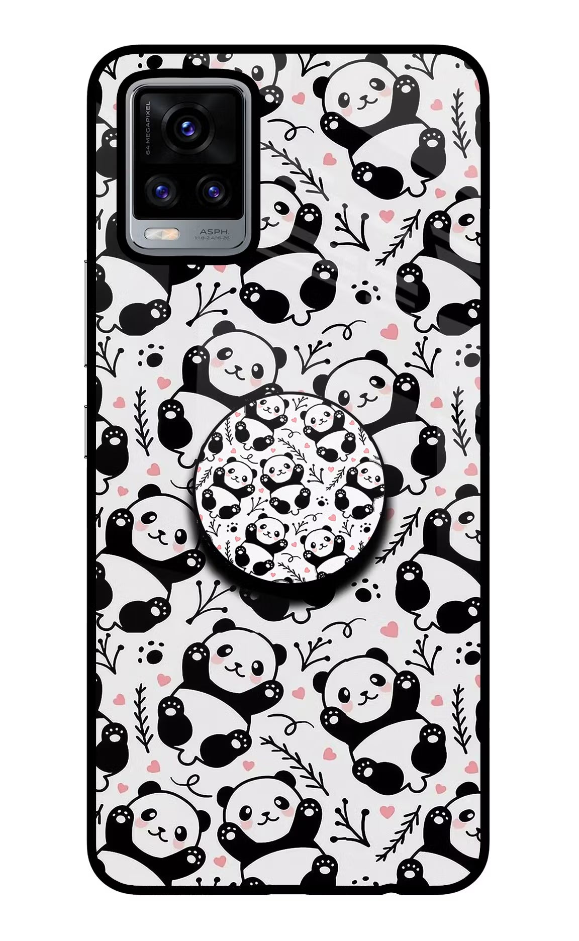 Cute Panda Vivo V20 Glass Case - Cute Panda Vivo V20 Glass Case Cute Panda Vivo V20 Glass Case