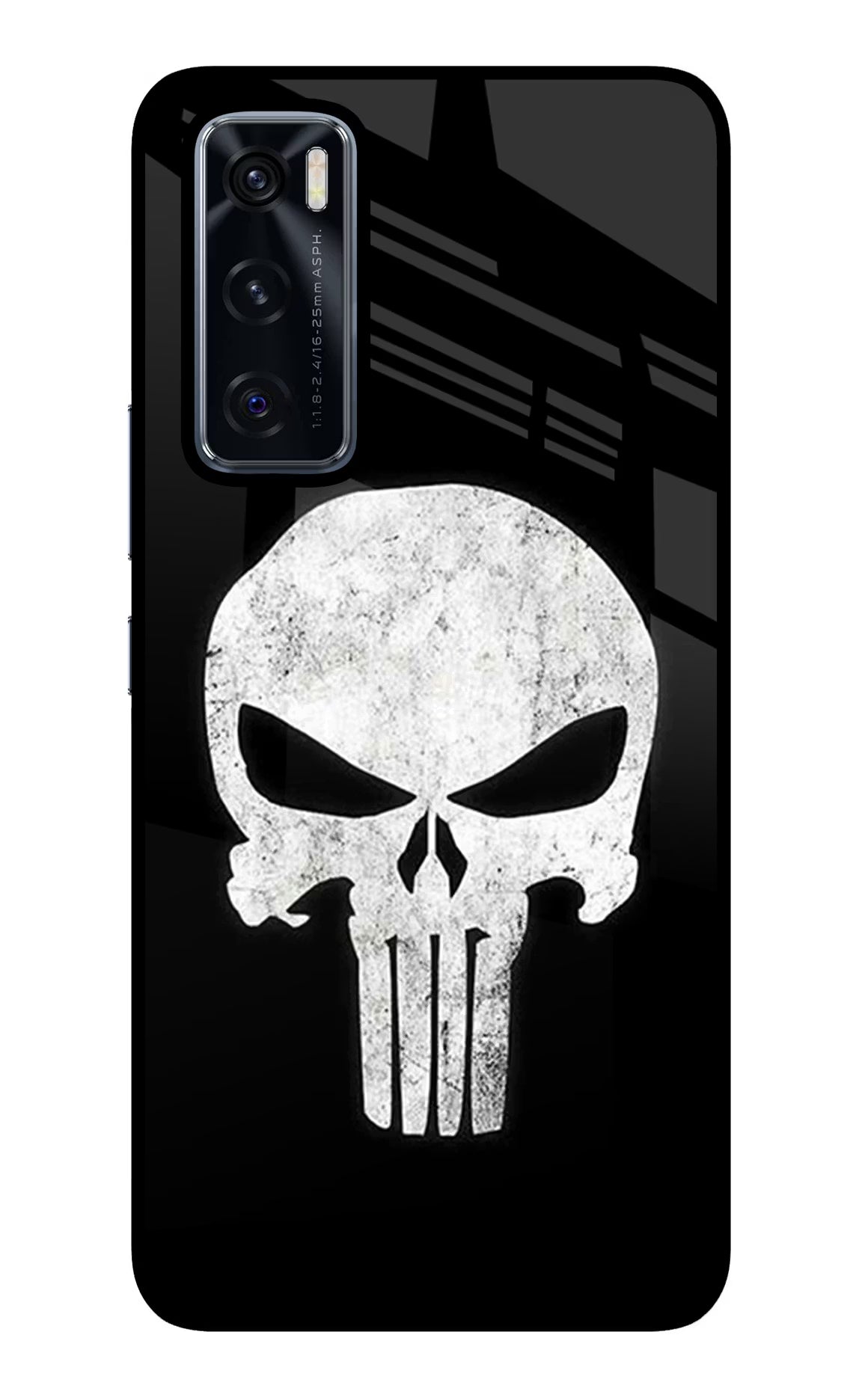 Punisher Skull Vivo V20 SE Back Cover - Punisher Skull Vivo V20 SE Glass Case Back Cover by Casekaro Punisher Skull Vivo V20 SE Glass Case Back Cover by Casekaro