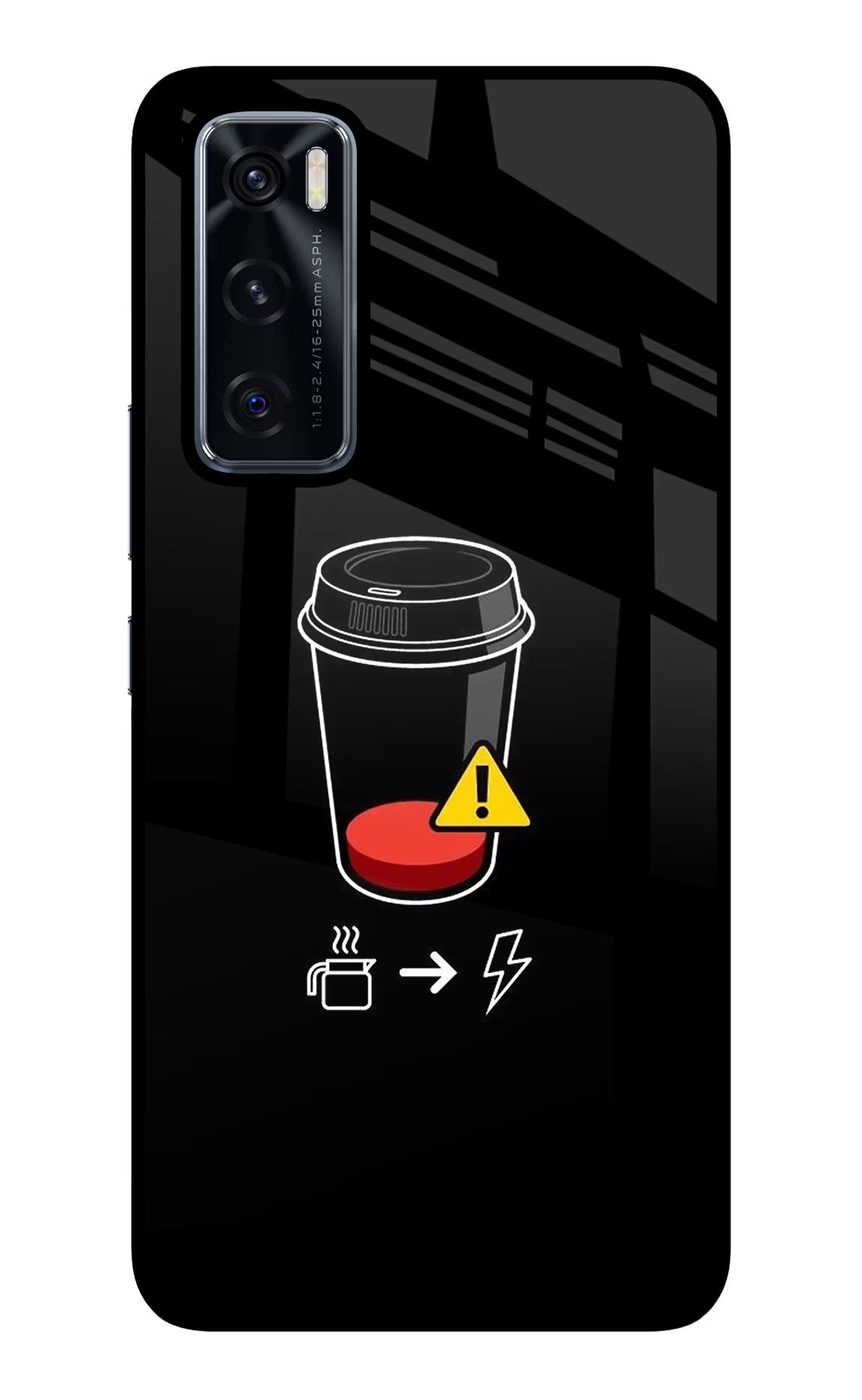 Coffee Vivo V20 SE Glass Case - Coffee Vivo V20 SE Glass Case Coffee Vivo V20 SE Glass Case