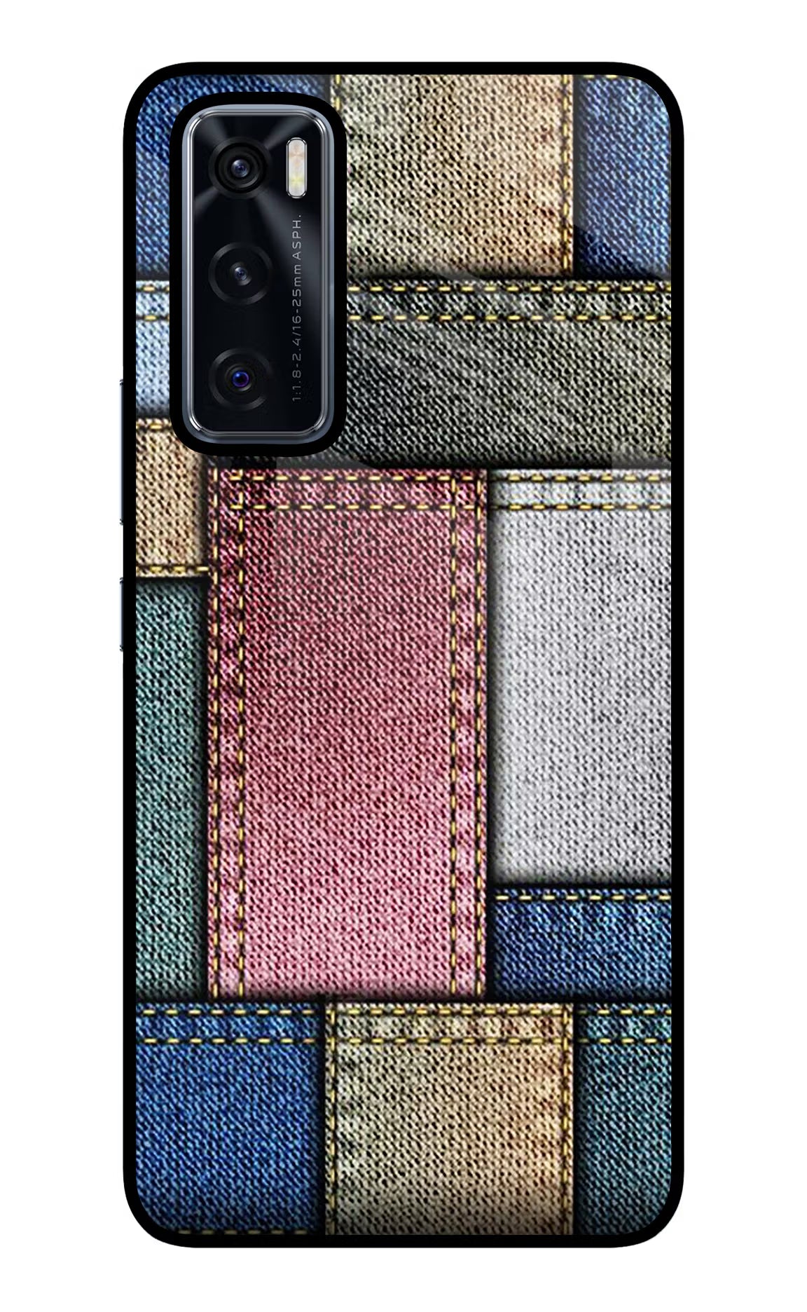 Multicolor Jeans Vivo V20 SE Glass Case - Multicolor Jeans Vivo V20 SE Glass Case Multicolor Jeans Vivo V20 SE Glass Case