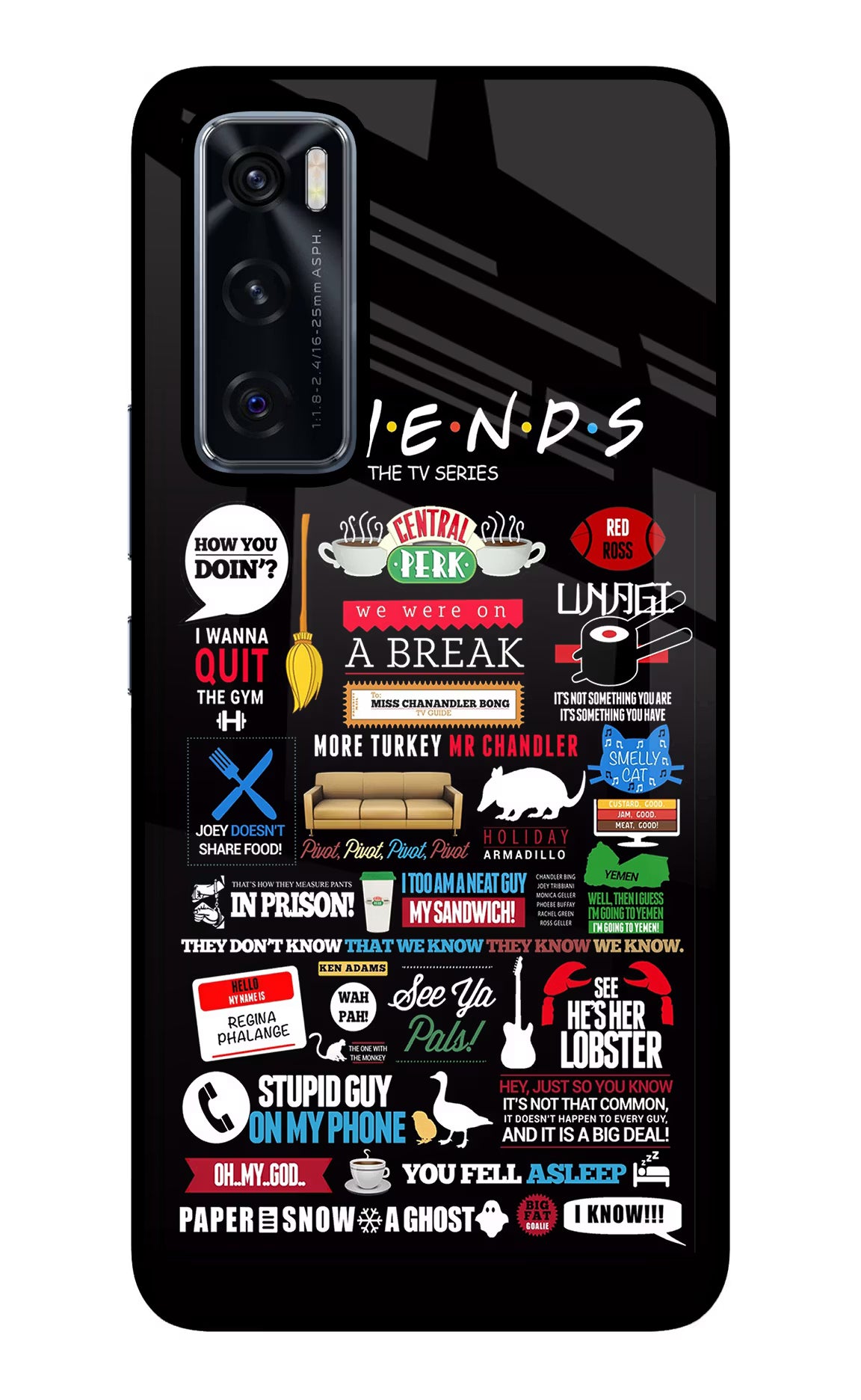 FRIENDS Vivo V20 SE Glass Case - FRIENDS Vivo V20 SE Glass Case FRIENDS Vivo V20 SE Glass Case
