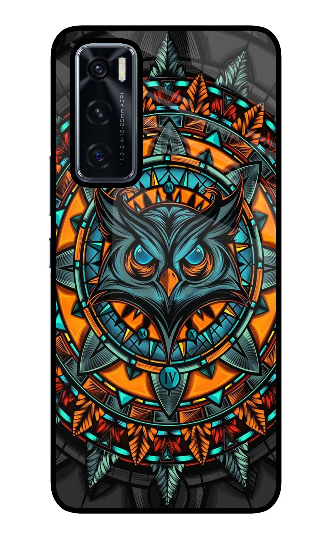 Angry Owl Art Vivo V20 SE Back Cover - Angry Owl Art Vivo V20 SE Glass Case Back Cover by Casekaro Angry Owl Art Vivo V20 SE Glass Case Back Cover by Casekaro