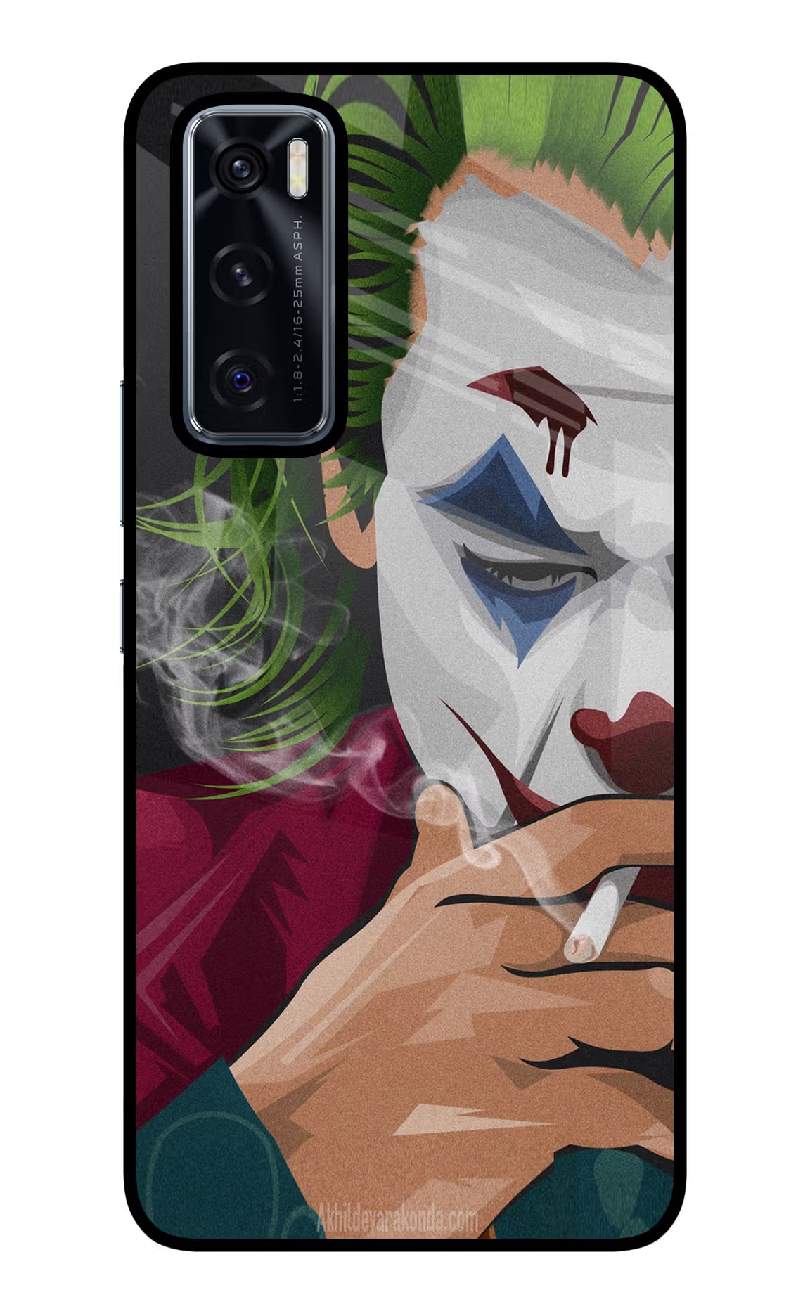 Joker Smoking Vivo V20 SE Glass Case - Joker Smoking Vivo V20 SE Glass Case Joker Smoking Vivo V20 SE Glass Case