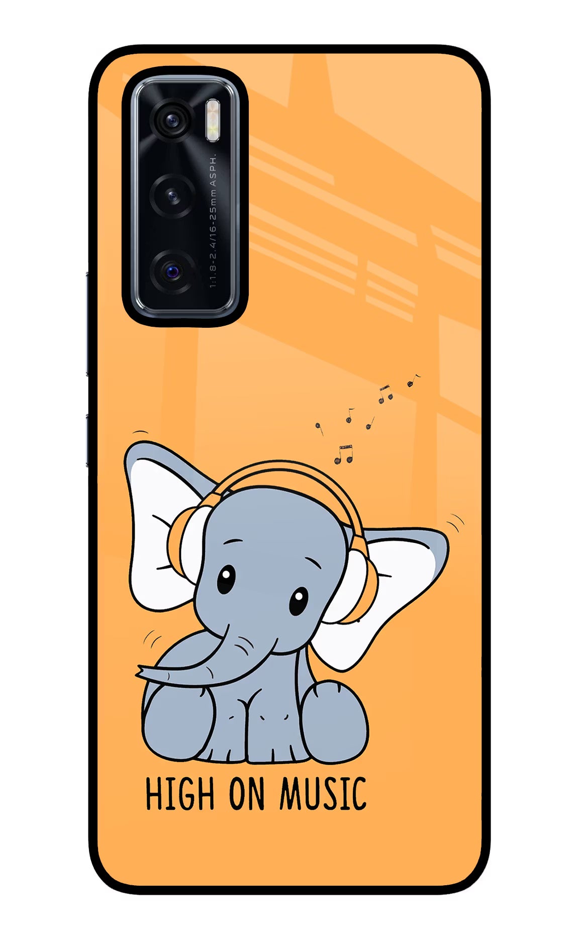 High On Music Vivo V20 SE Back Cover - High On Music Vivo V20 SE Glass Case Back Cover by Casekaro High On Music Vivo V20 SE Glass Case Back Cover by Casekaro