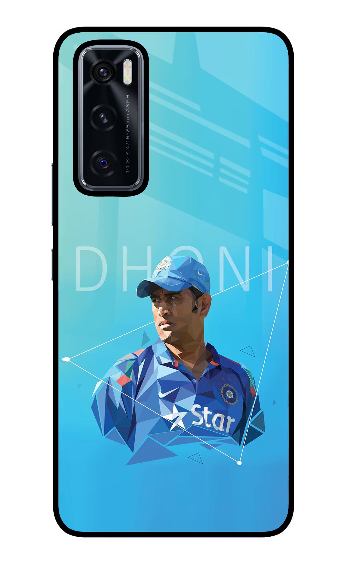 Dhoni Artwork Vivo V20 SE Glass Case - Dhoni Artwork Vivo V20 SE Glass Case Dhoni Artwork Vivo V20 SE Glass Case