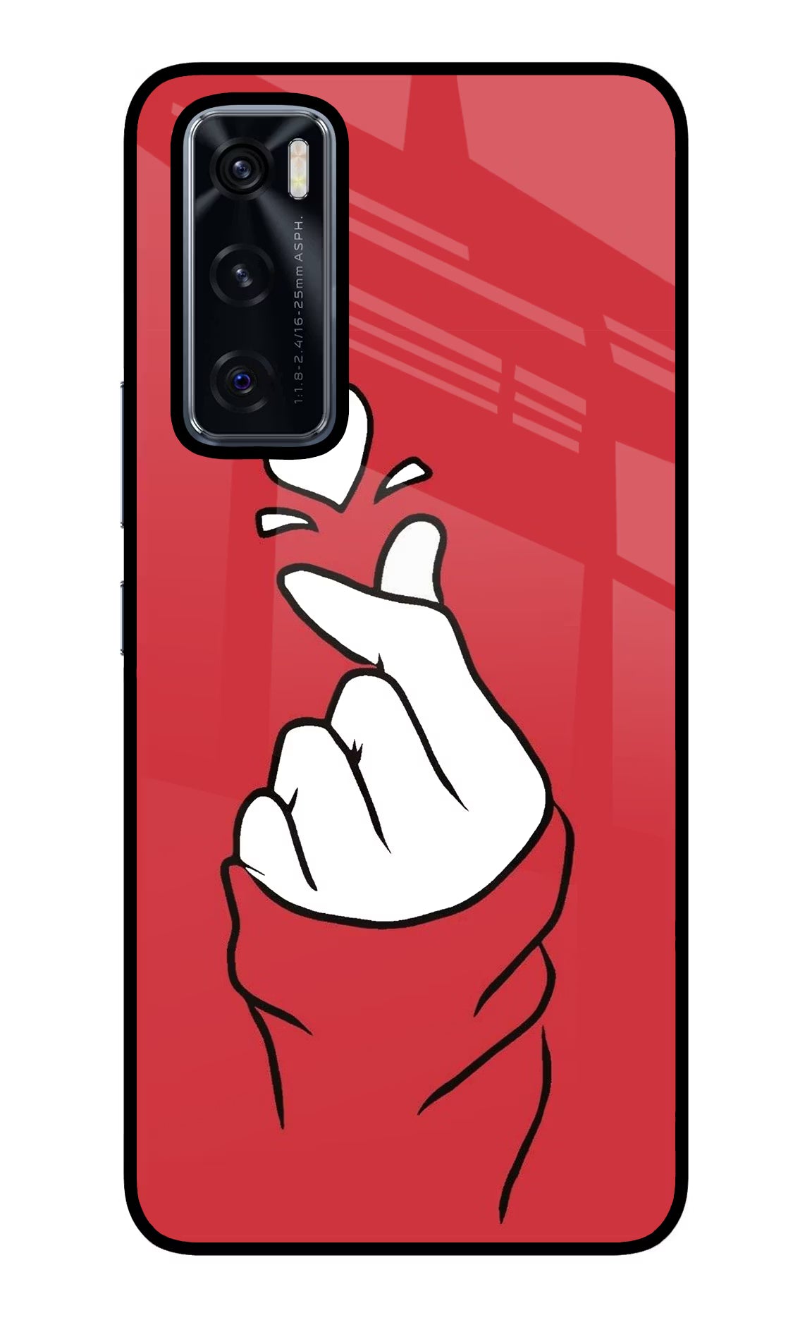 Korean Love Sign Vivo V20 SE Back Cover - Korean Love Sign Vivo V20 SE Glass Case Back Cover by Casekaro Korean Love Sign Vivo V20 SE Glass Case Back Cover by Casekaro