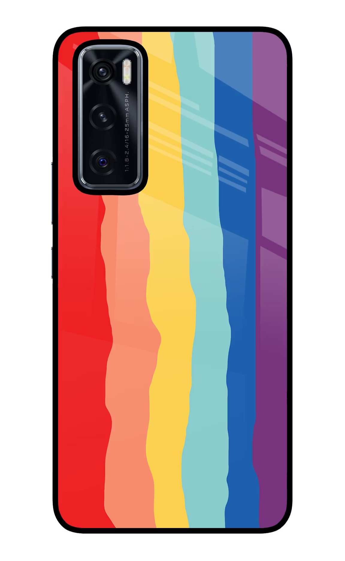 Rainbow Vivo V20 SE Back Cover - Rainbow Vivo V20 SE Glass Case Back Cover by Casekaro Rainbow Vivo V20 SE Glass Case Back Cover by Casekaro