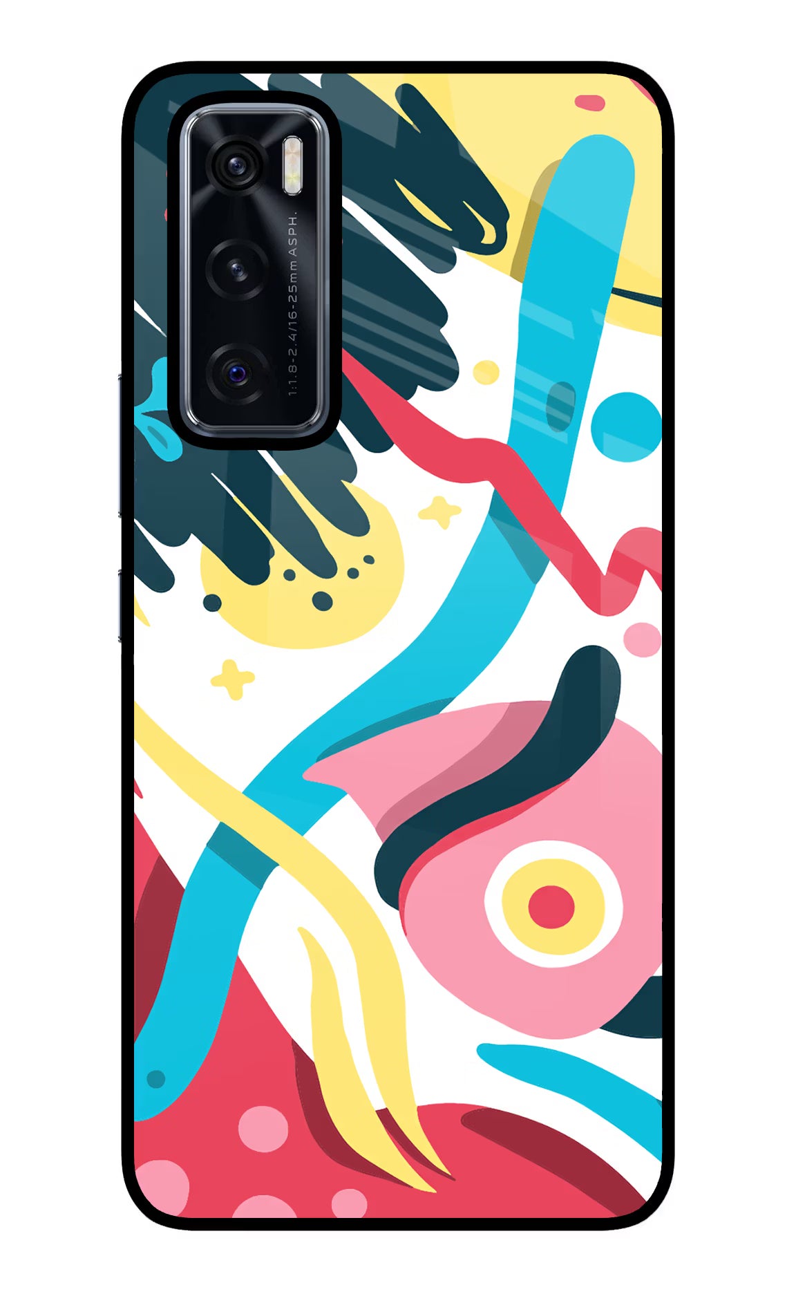 Trippy Vivo V20 SE Back Cover - Trippy Vivo V20 SE Glass Case Back Cover by Casekaro Trippy Vivo V20 SE Glass Case Back Cover by Casekaro