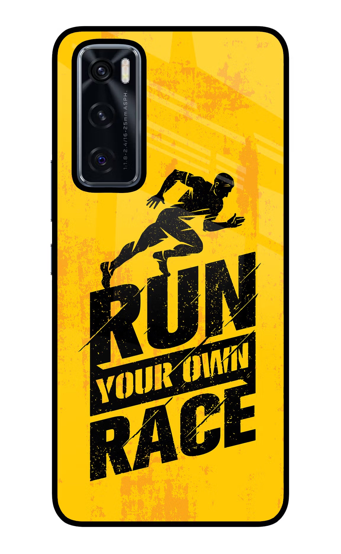 Run Your Own Race Vivo V20 SE Back Cover - Run Your Own Race Vivo V20 SE Glass Case Back Cover by Casekaro Run Your Own Race Vivo V20 SE Glass Case Back Cover by Casekaro