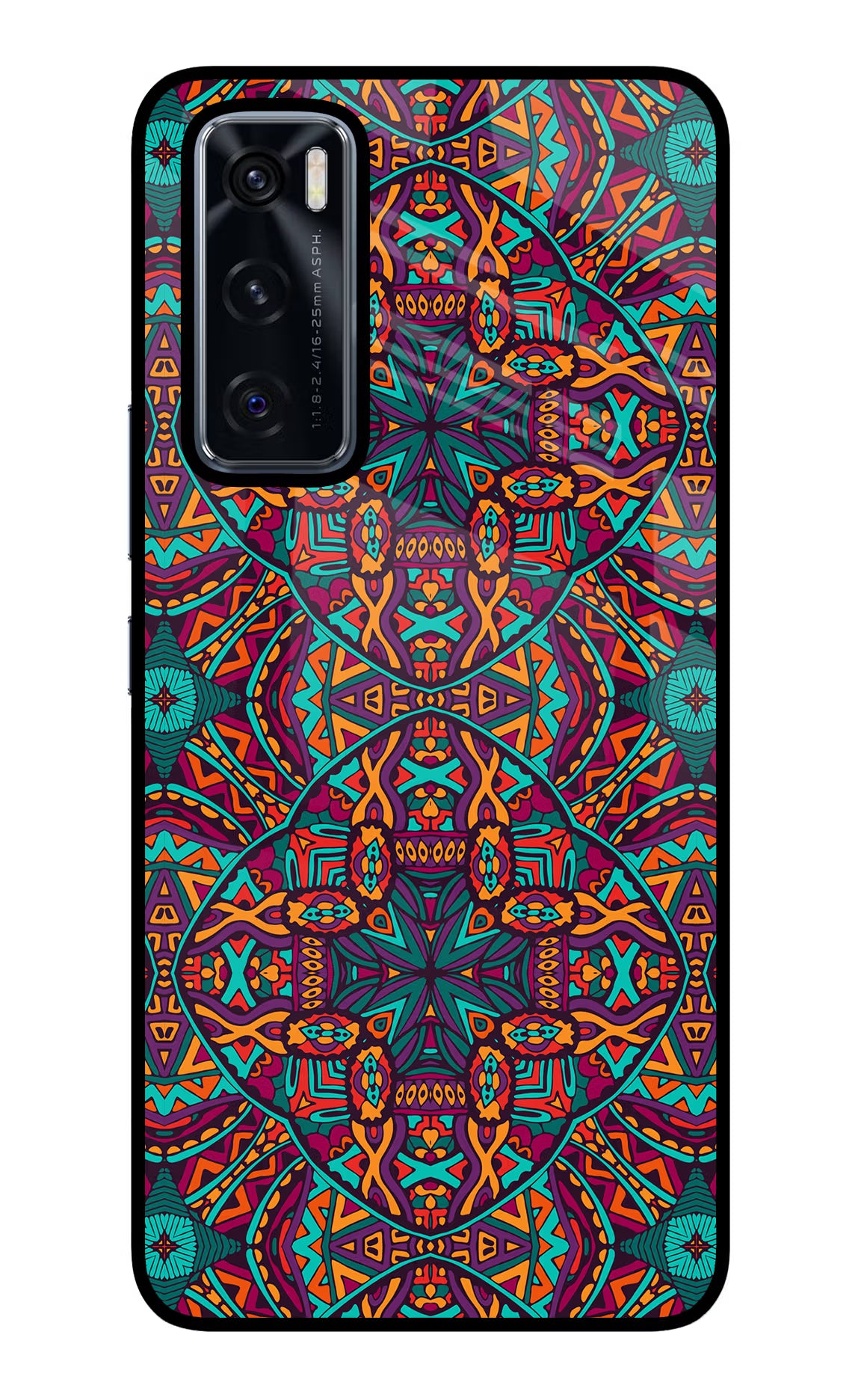 Colour Mandala Vivo V20 SE Back Cover - Colour Mandala Vivo V20 SE Glass Case Back Cover by Casekaro Colour Mandala Vivo V20 SE Glass Case Back Cover by Casekaro