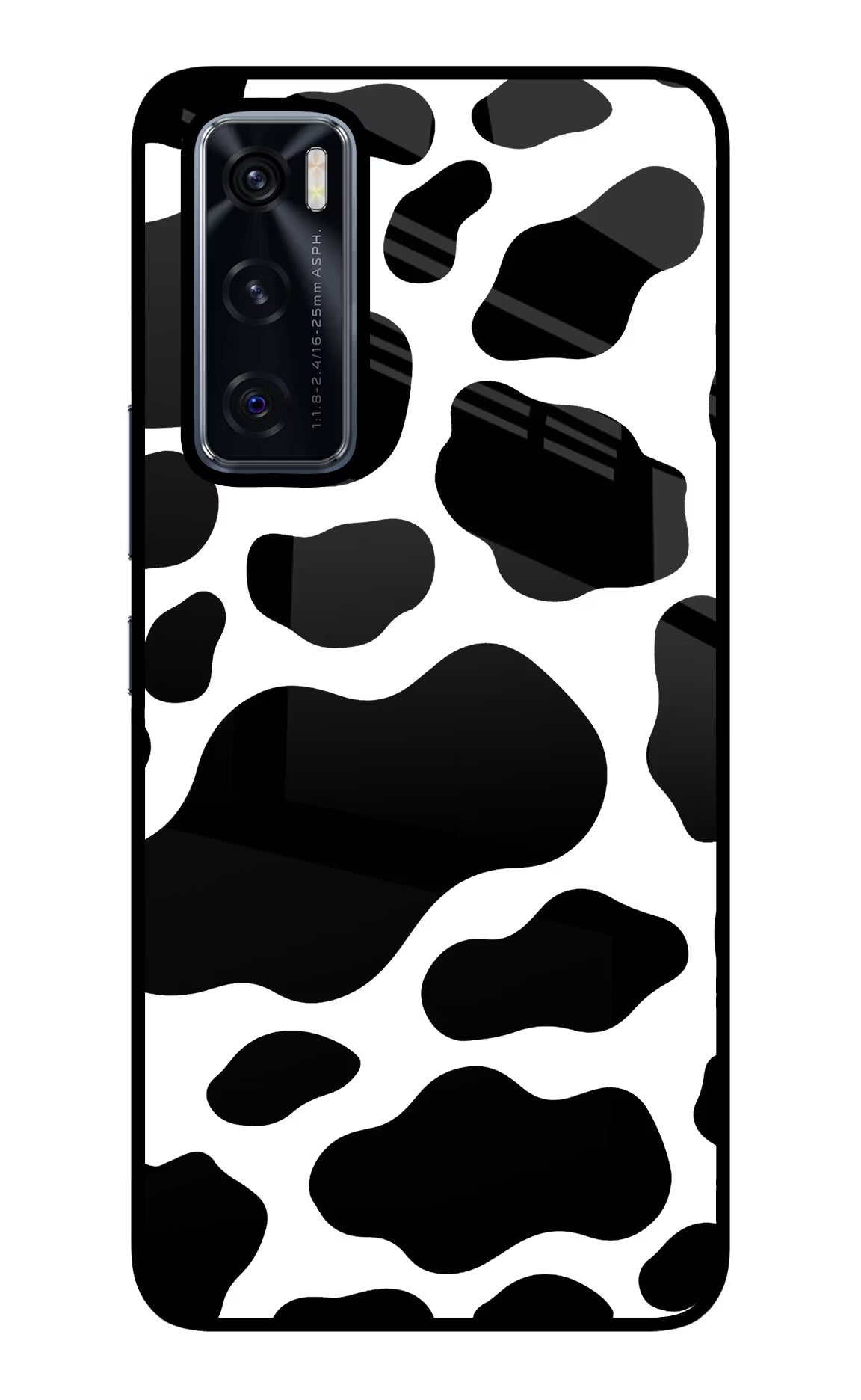 Cow Spots Vivo V20 SE Back Cover - Cow Spots Vivo V20 SE Glass Case Back Cover by Casekaro Cow Spots Vivo V20 SE Glass Case Back Cover by Casekaro