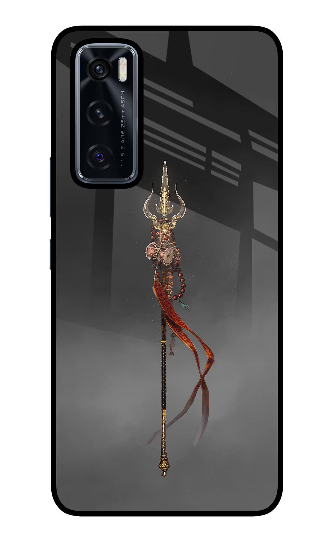 Shiv Trishul Vivo V20 SE Back Cover - Shiv Trishul Vivo V20 SE Glass Case Back Cover by Casekaro Shiv Trishul Vivo V20 SE Glass Case Back Cover by Casekaro