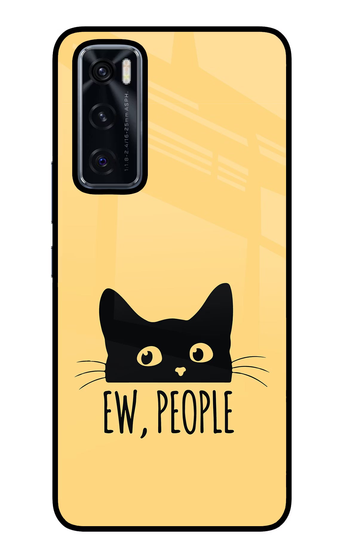 Ew People Catitude Vivo V20 SE Back Cover - Ew People Catitude Vivo V20 SE Glass Case Back Cover by Casekaro Ew People Catitude Vivo V20 SE Glass Case Back Cover by Casekaro