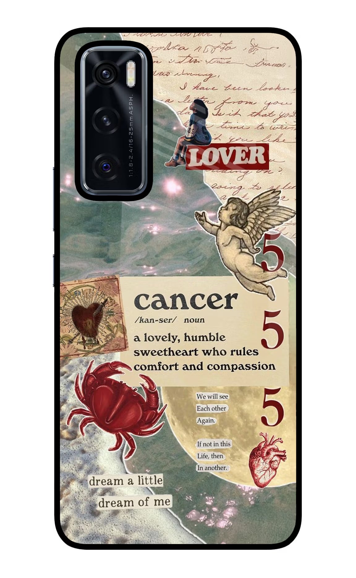 Cancer Zodiac Vivo V20 SE Glass Case - Cancer Zodiac Vivo V20 SE Glass Case Cancer Zodiac Vivo V20 SE Glass Case