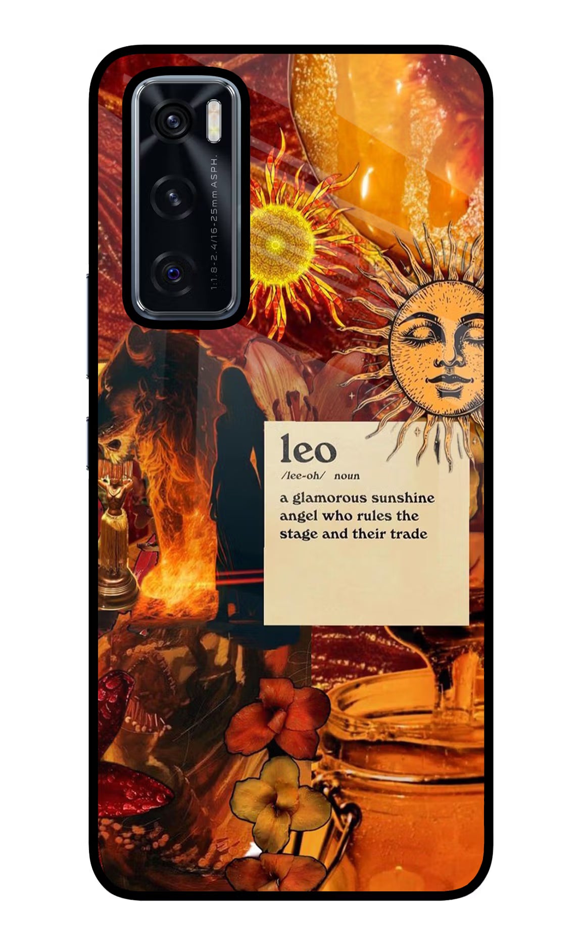 Leo Zodiac Vivo V20 SE Glass Case - Leo Zodiac Vivo V20 SE Glass Case Leo Zodiac Vivo V20 SE Glass Case
