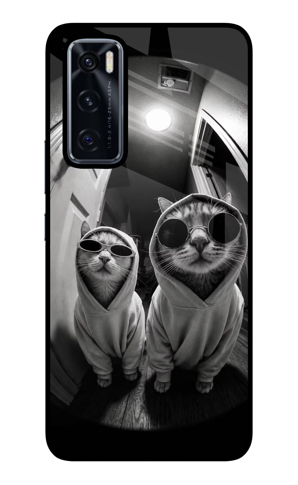 Hood Cats Vivo V20 SE Glass Case - Hood Cats Vivo V20 SE Glass Case Hood Cats Vivo V20 SE Glass Case