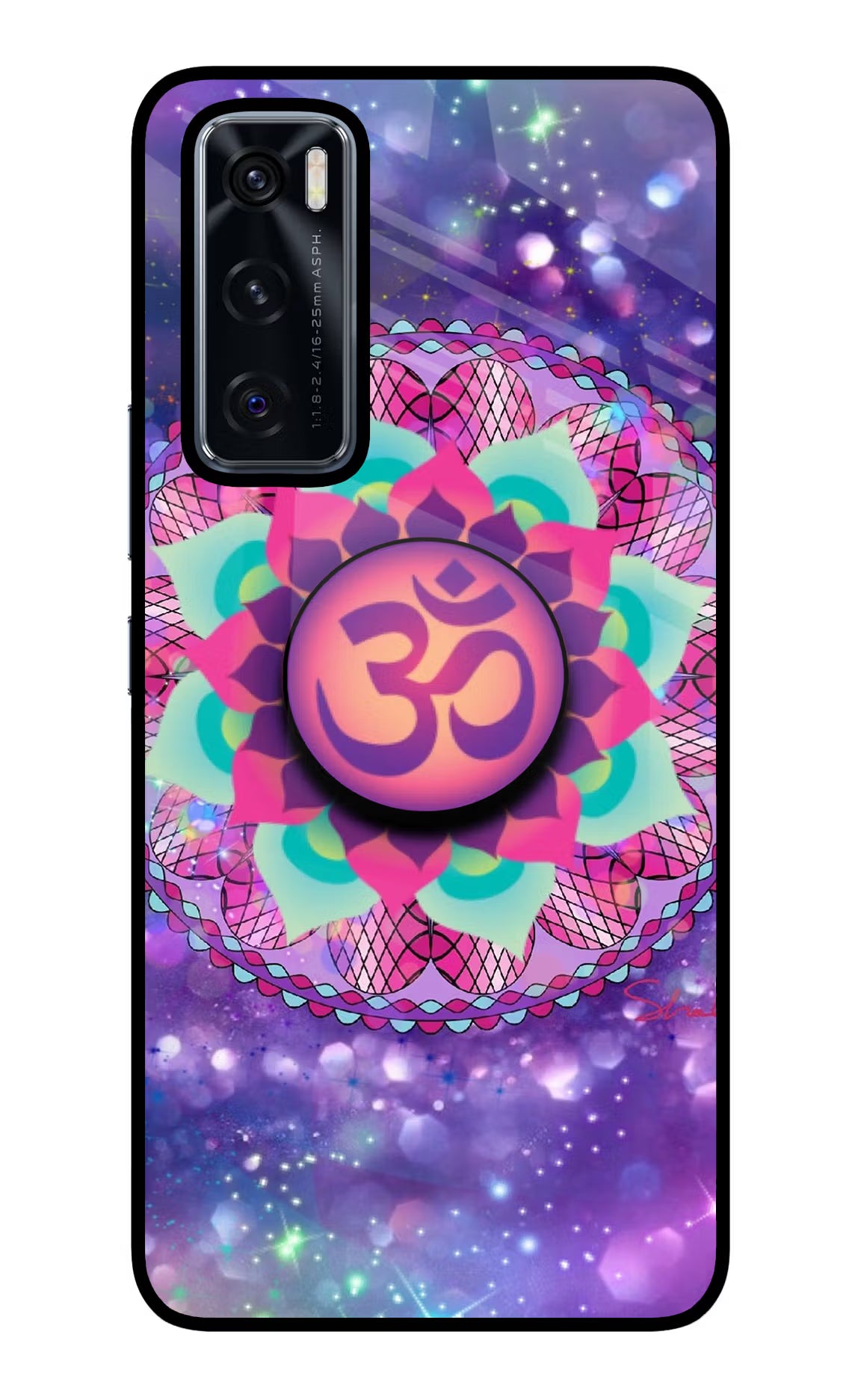 Om Purple Vivo V20 SE Glass Case - Om Purple Vivo V20 SE Glass Case Om Purple Vivo V20 SE Glass Case