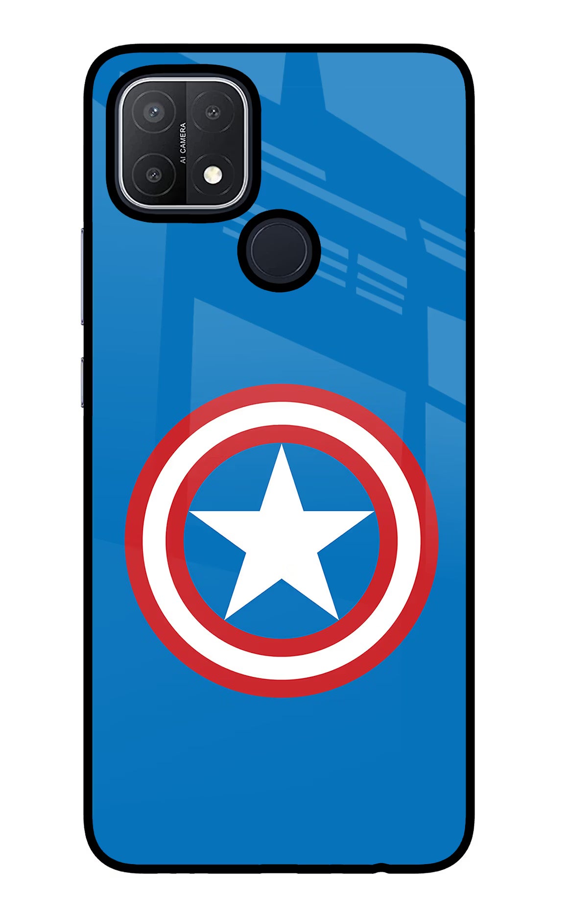 Captain America Logo Oppo A15/A15s Glass Case - Captain America Logo Oppo A15/A15s Glass Case Captain America Logo Oppo A15/A15s Glass Case