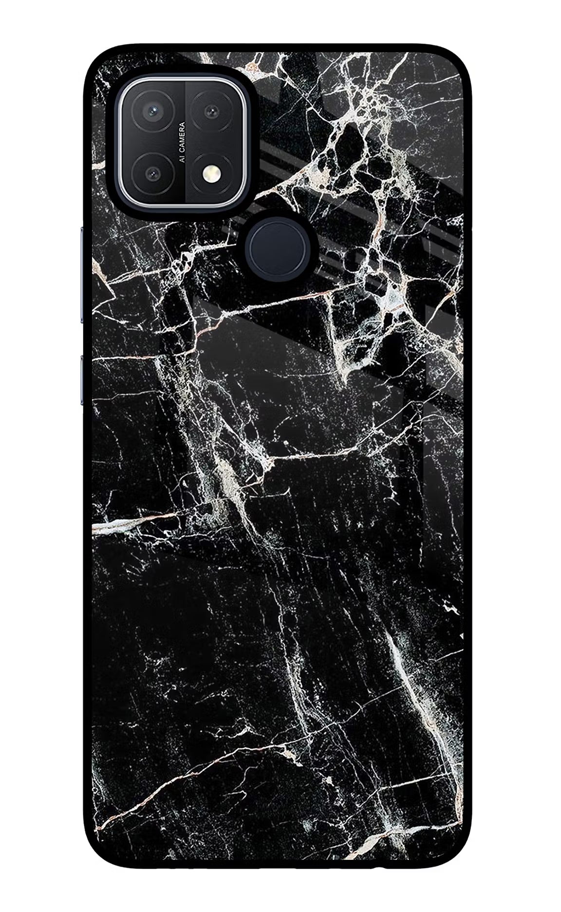 Black Marble Texture Oppo A15/A15s Glass Case - Black Marble Texture Oppo A15/A15s Glass Case Black Marble Texture Oppo A15/A15s Glass Case