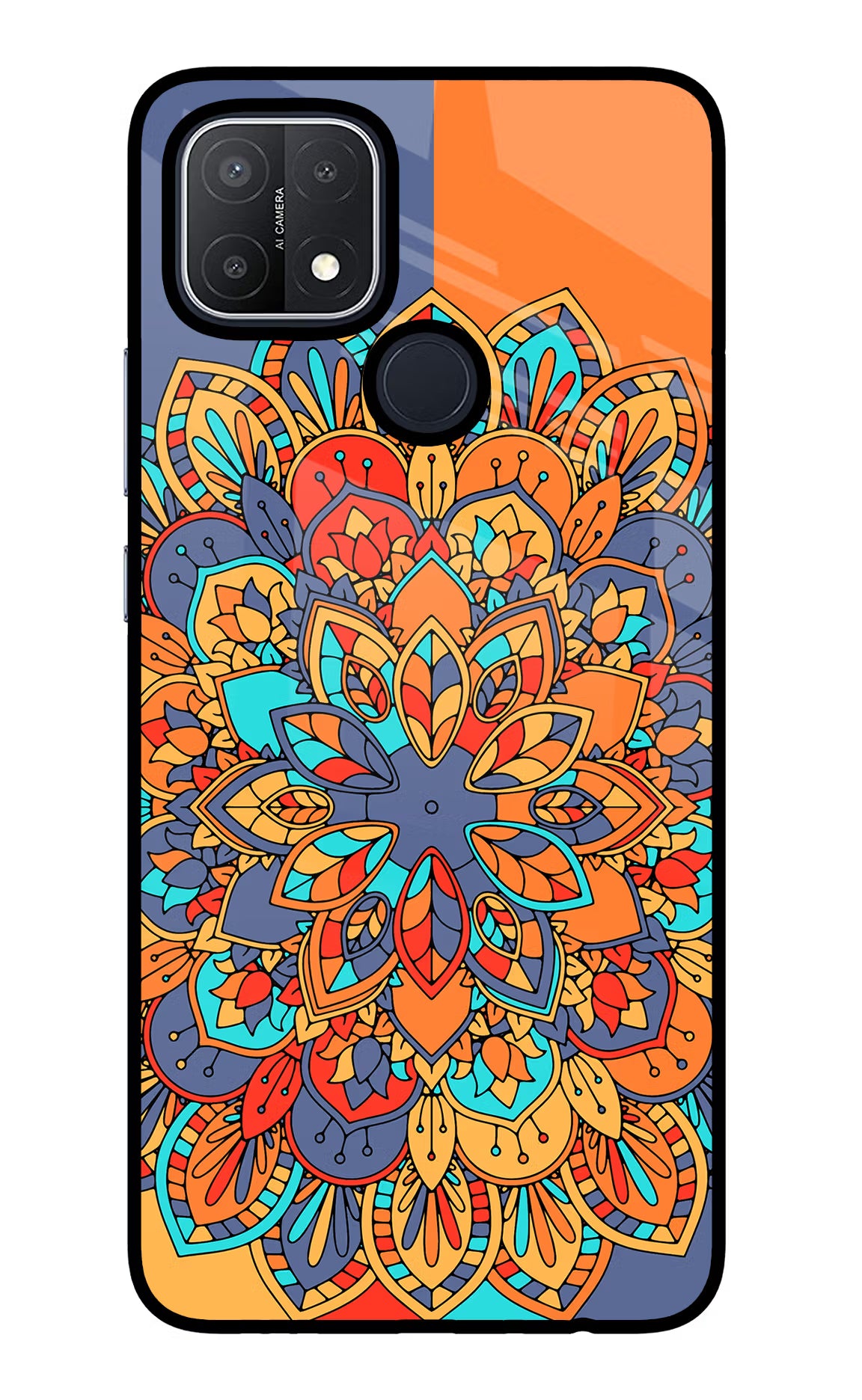 Color Mandala Oppo A15/A15s Glass Case - Color Mandala Oppo A15/A15s Glass Case Color Mandala Oppo A15/A15s Glass Case