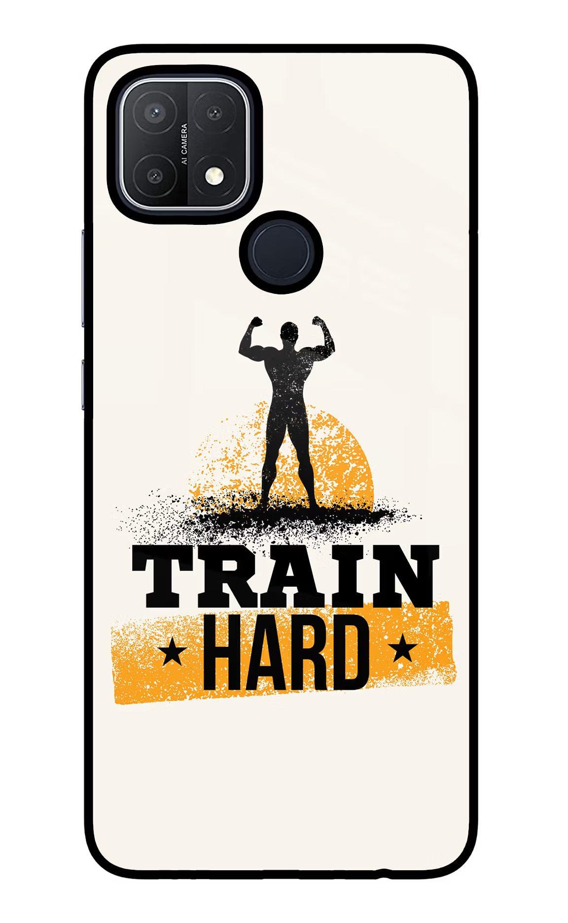 Train Hard Oppo A15/A15s Glass Case - Train Hard Oppo A15/A15s Glass Case Train Hard Oppo A15/A15s Glass Case