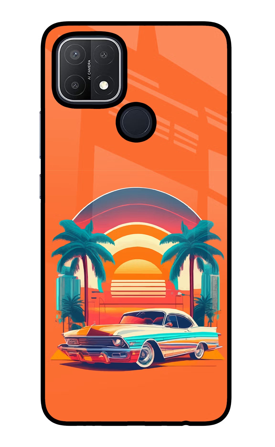 Palm Drive 80s Oppo A15/A15s Glass Case - Palm Drive 80s Oppo A15/A15s Glass Case Palm Drive 80s Oppo A15/A15s Glass Case