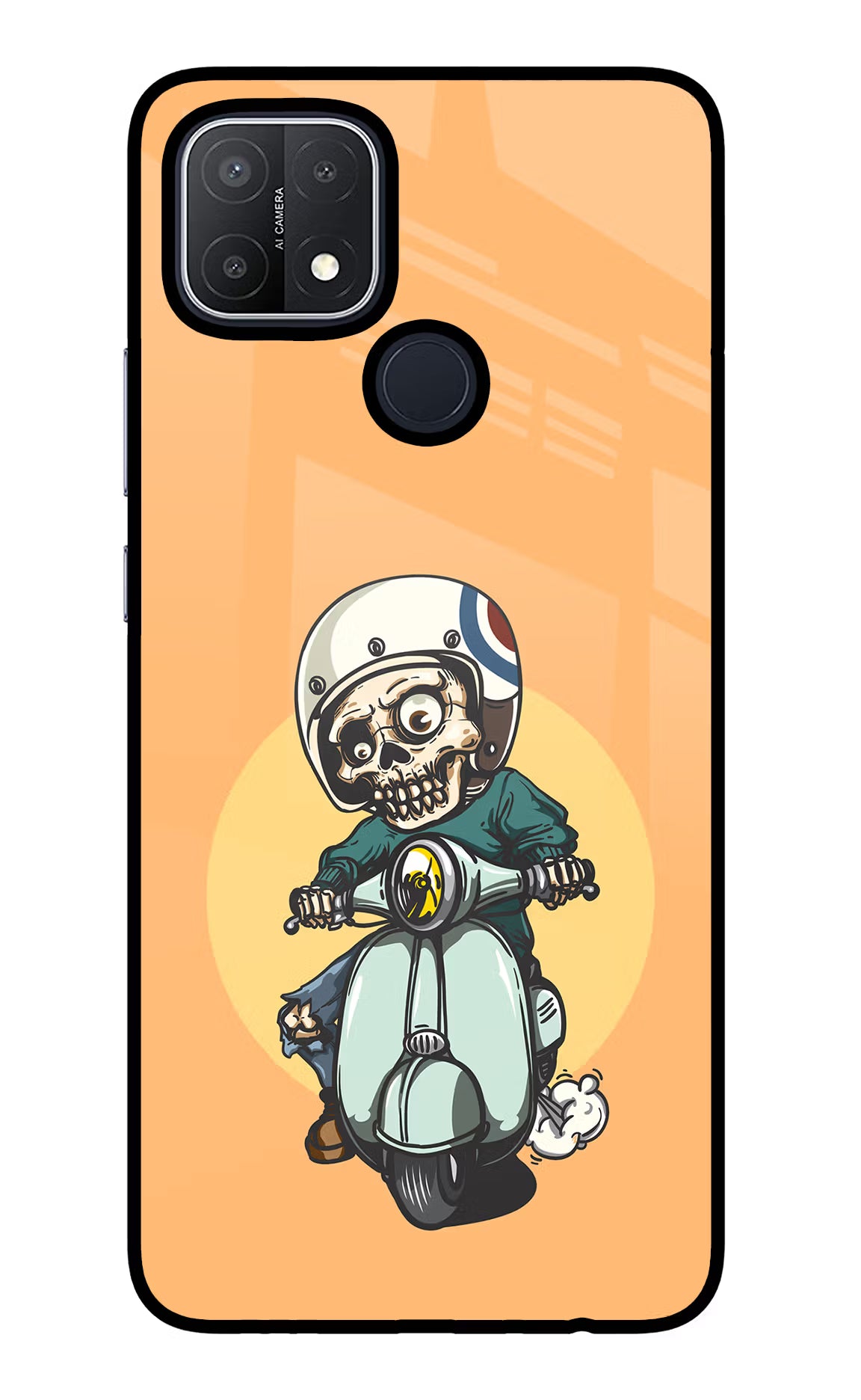 Undead Biker Oppo A15/A15s Glass Case - Undead Biker Oppo A15/A15s Glass Case Undead Biker Oppo A15/A15s Glass Case