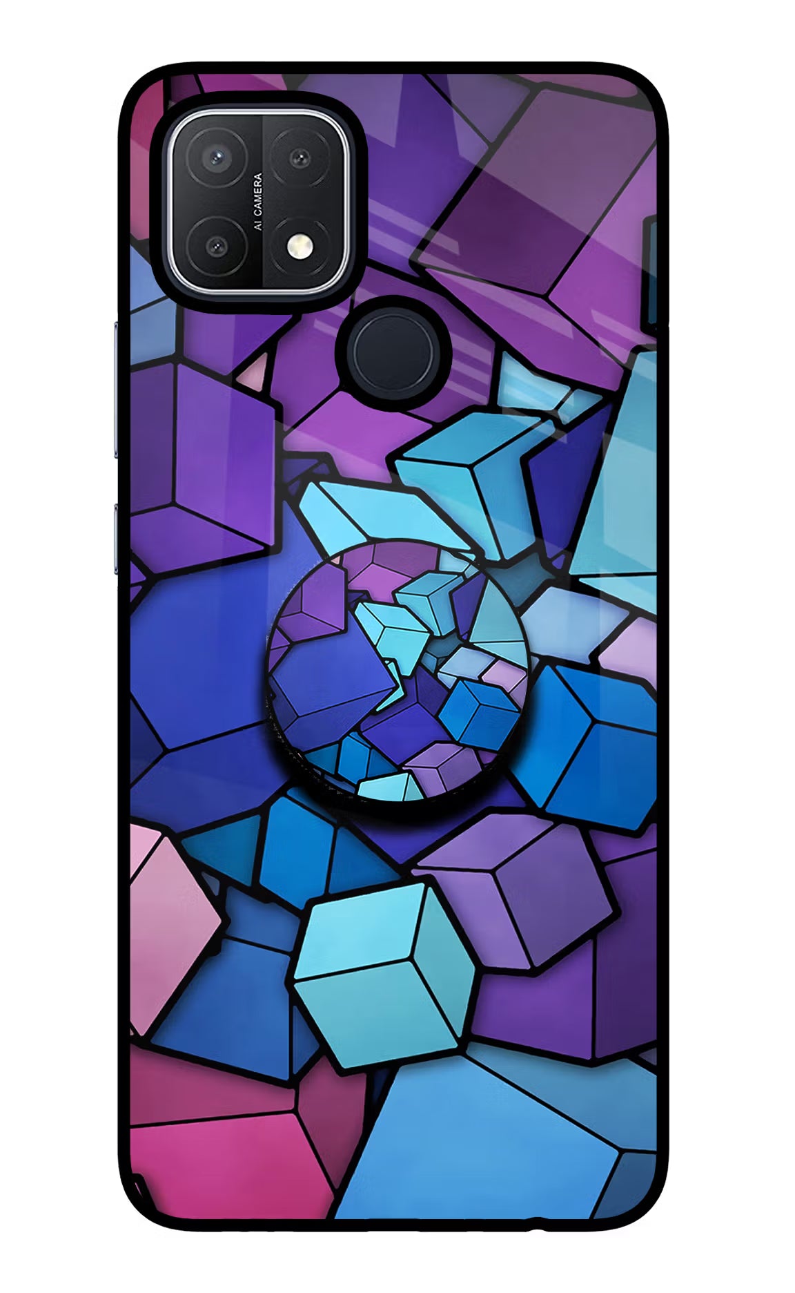 Cubic Abstract Oppo A15/A15s Glass Case - Cubic Abstract Oppo A15/A15s Glass Case Cubic Abstract Oppo A15/A15s Glass Case