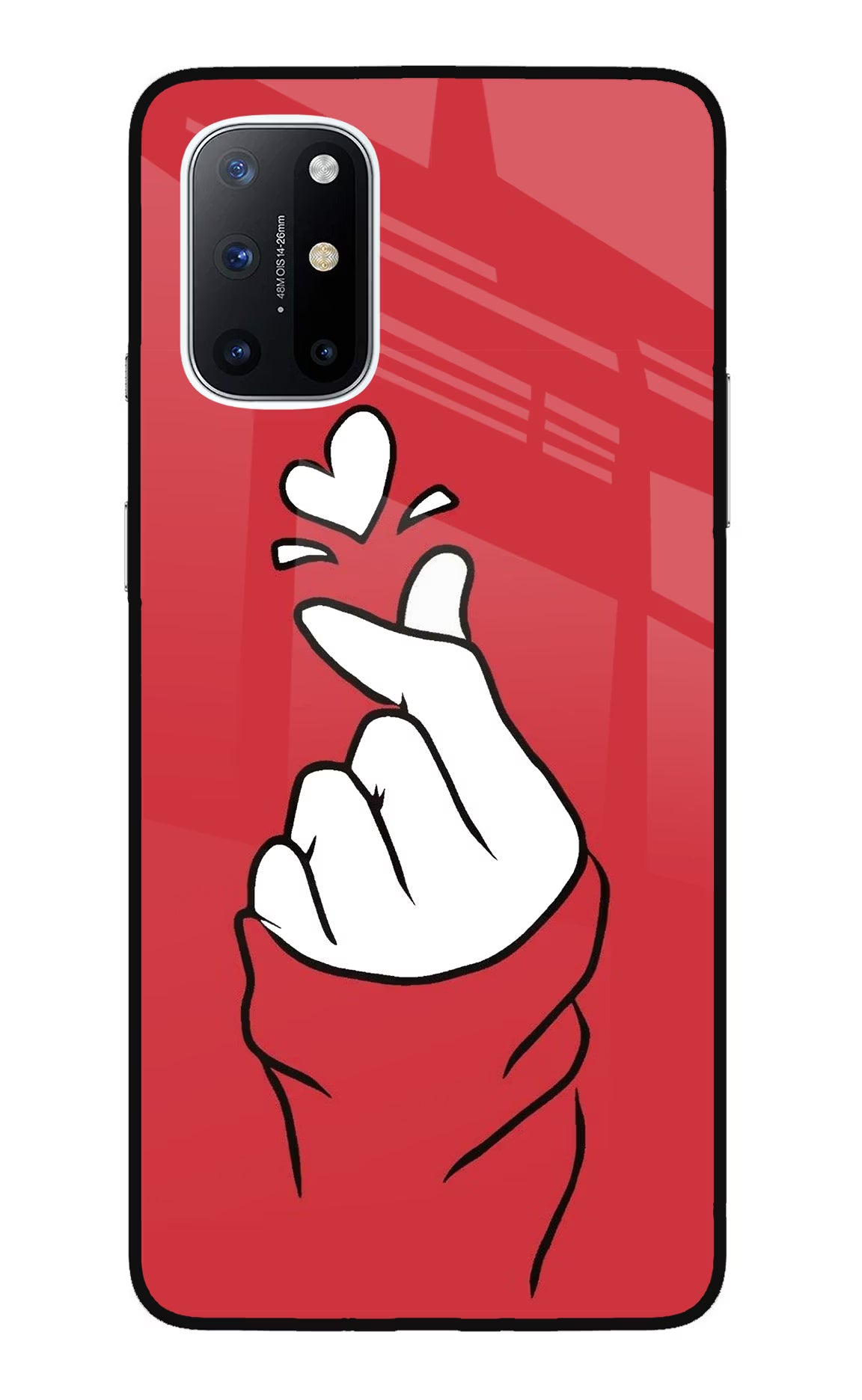 Korean Love Sign Oneplus 8T Glass Case - Korean Love Sign Oneplus 8T Glass Case Korean Love Sign Oneplus 8T Glass Case