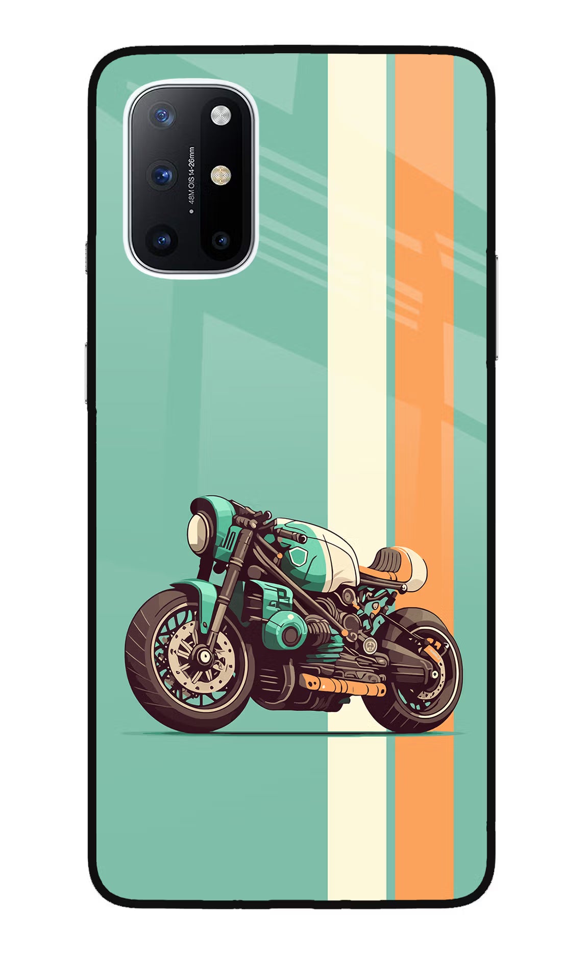 Striped Moto Drift Oneplus 8T Glass Case - Striped Moto Drift Oneplus 8T Glass Case Striped Moto Drift Oneplus 8T Glass Case